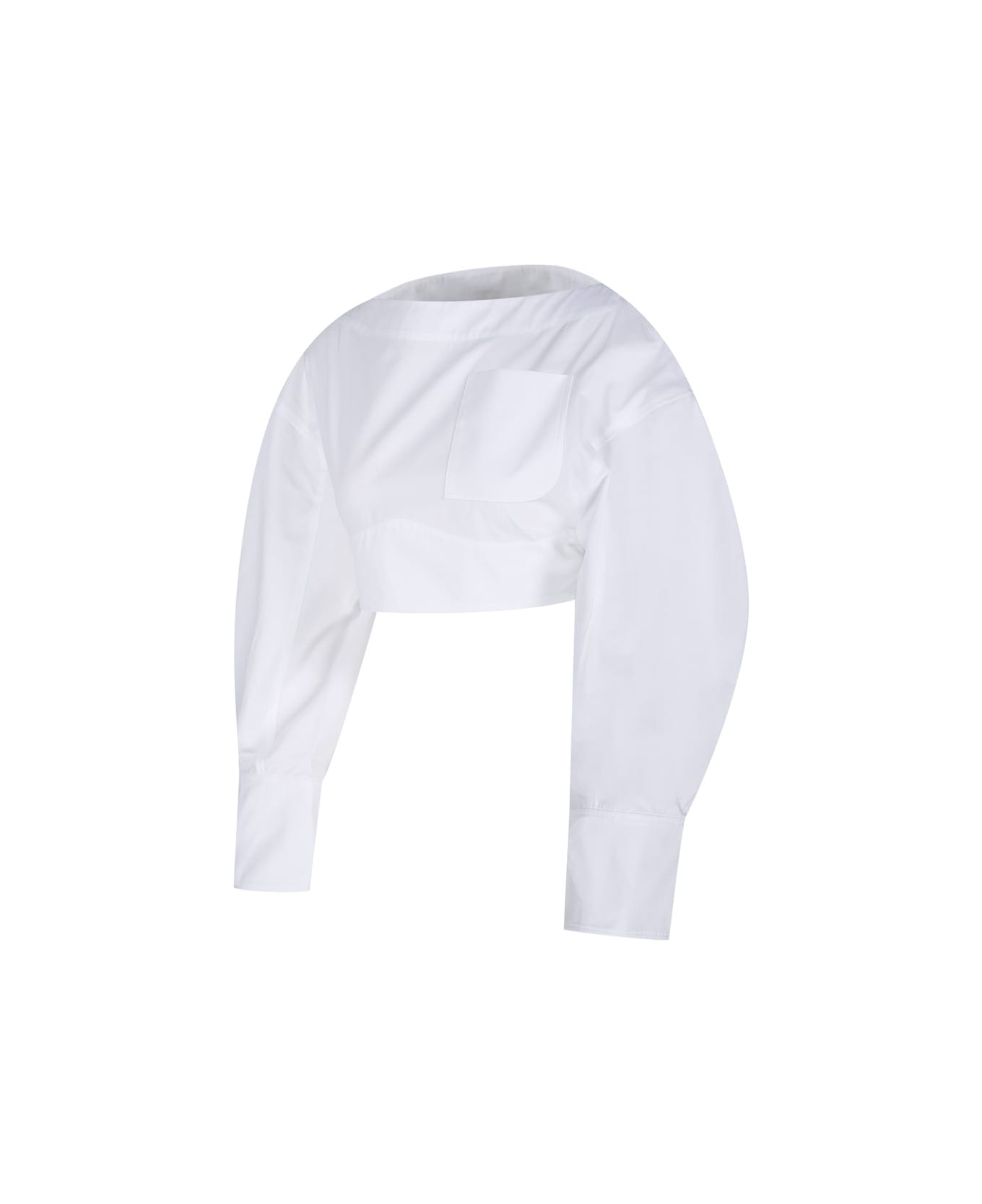 Jacquemus Open-back Cropped Shirt - WHITE