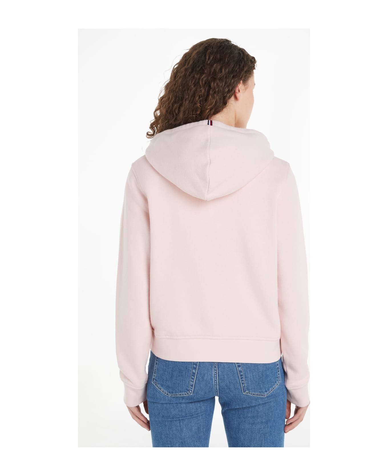 Tommy Hilfiger Pink Sweatshirt With Zip And Hood - WHIMSY PINK ジャケット