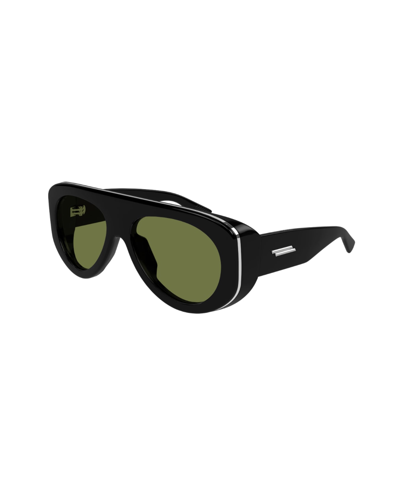Bottega Veneta Eyewear Bottega Veneta Bv1362s Linea Ribbon Bv1362s 006 Black Green Sunglasses - Nero