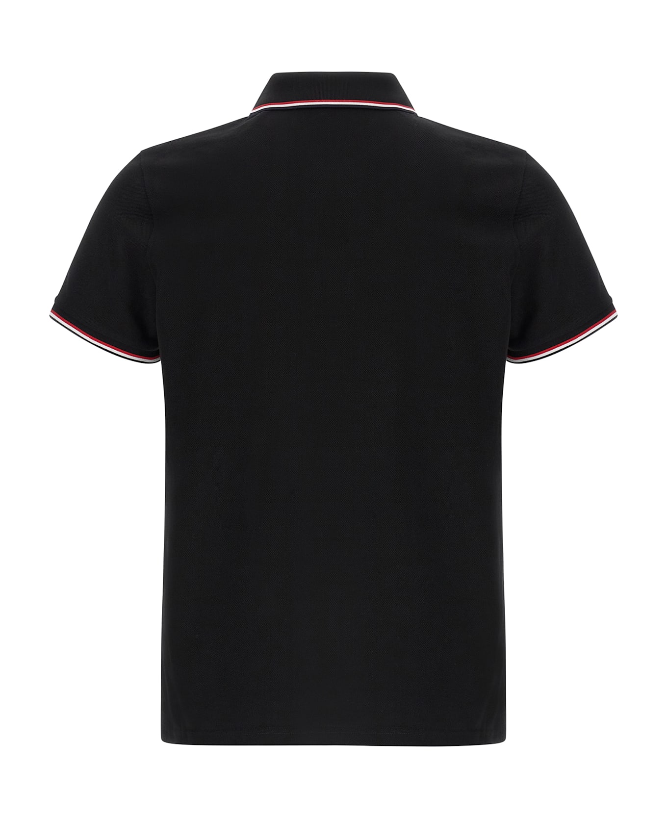 Moncler Piqué Cotton Polo Shirt - Black  