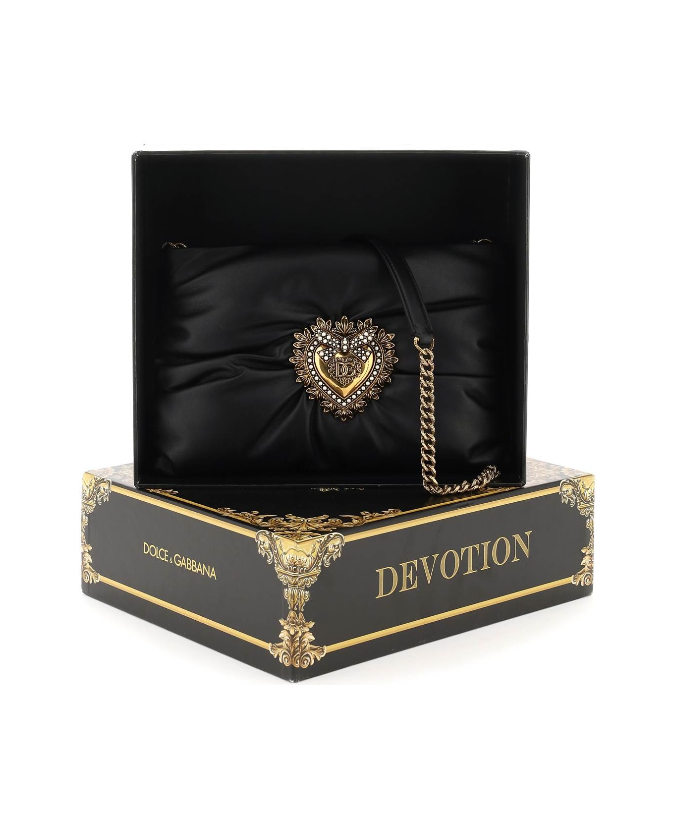 Dolce & Gabbana Devotion Quilted Small Crossbody Bag - NERO (Black) ショルダーバッグ