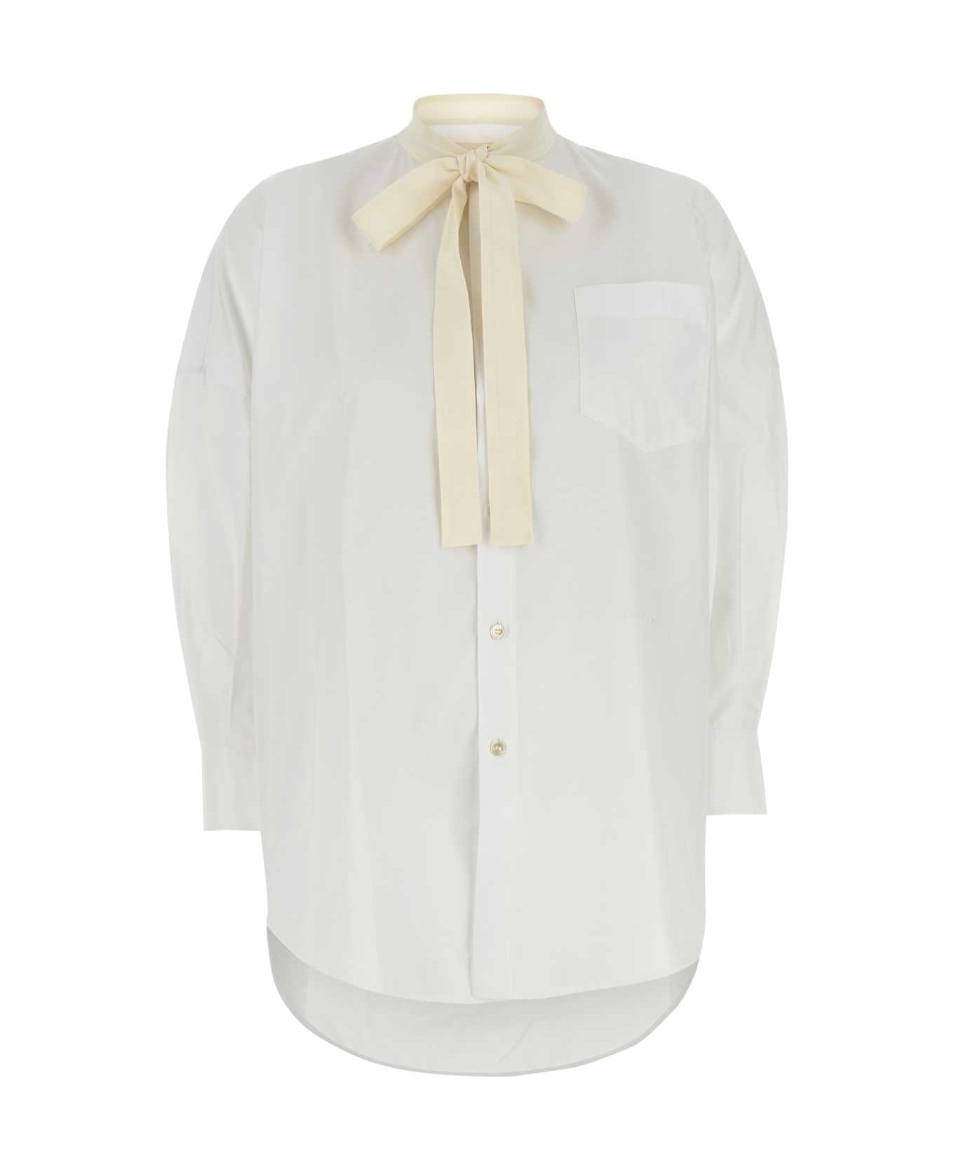 Marni White Poplin Oversize Shirt - 00W01