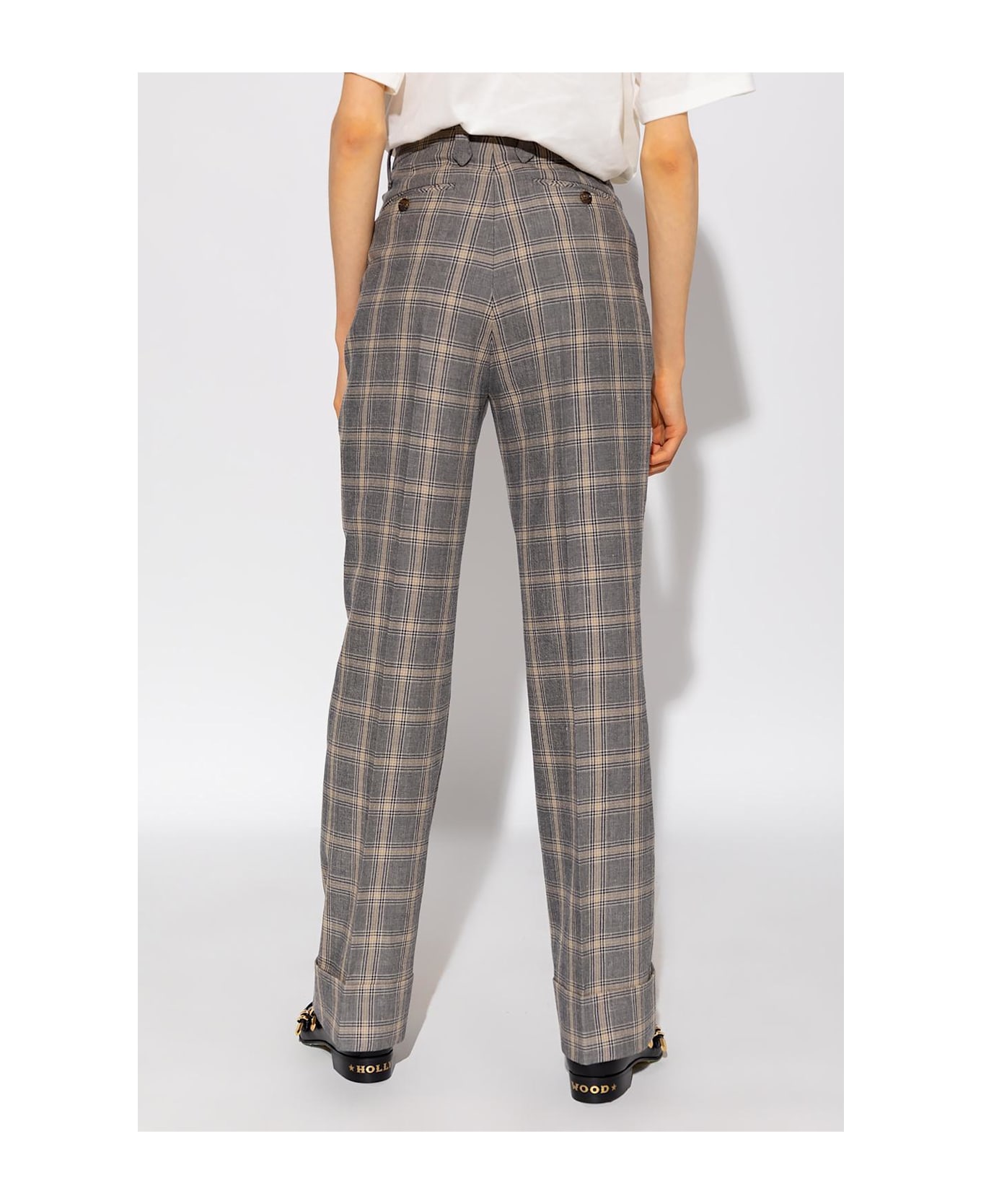 Gucci Checked Trousers - GREY