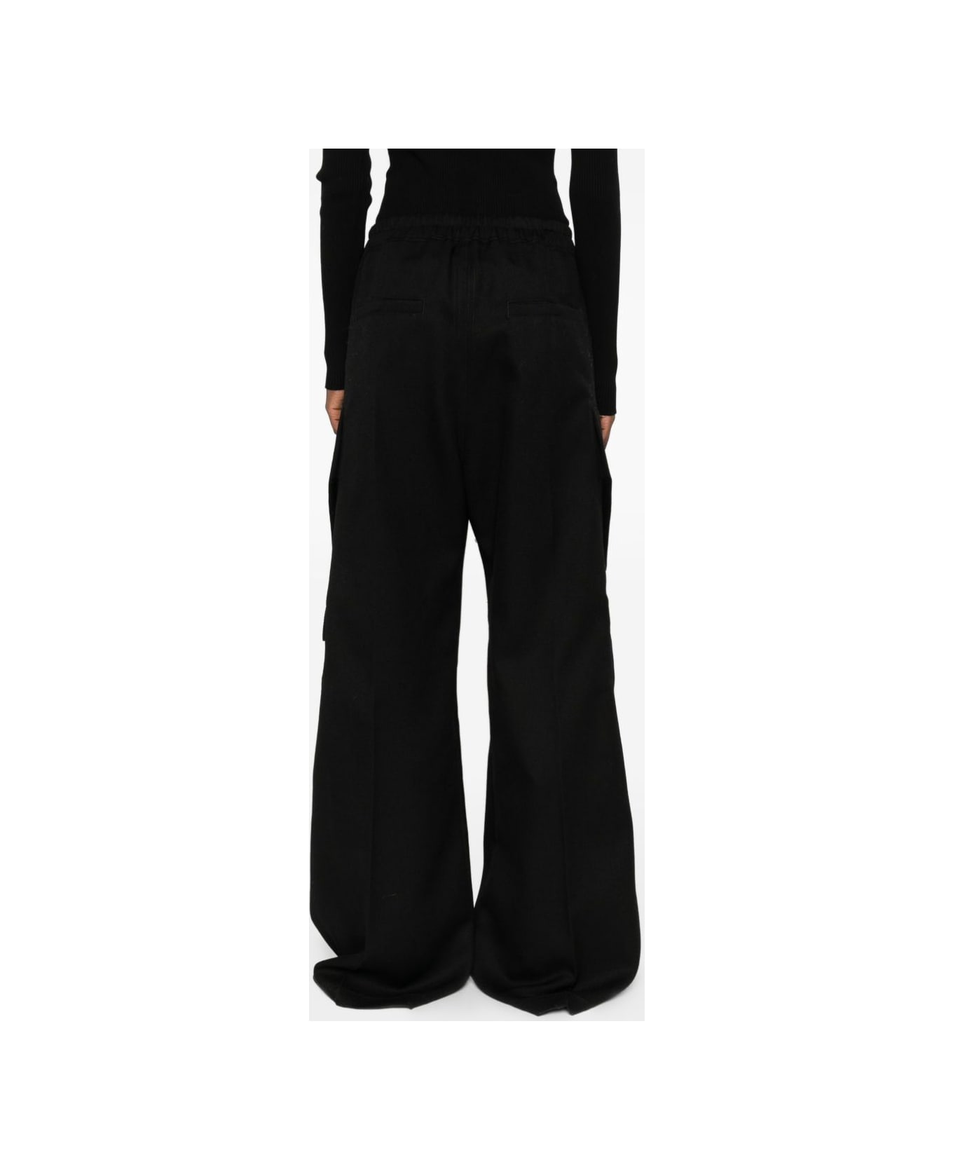 Rick Owens Wool Cargo Trousers - Black