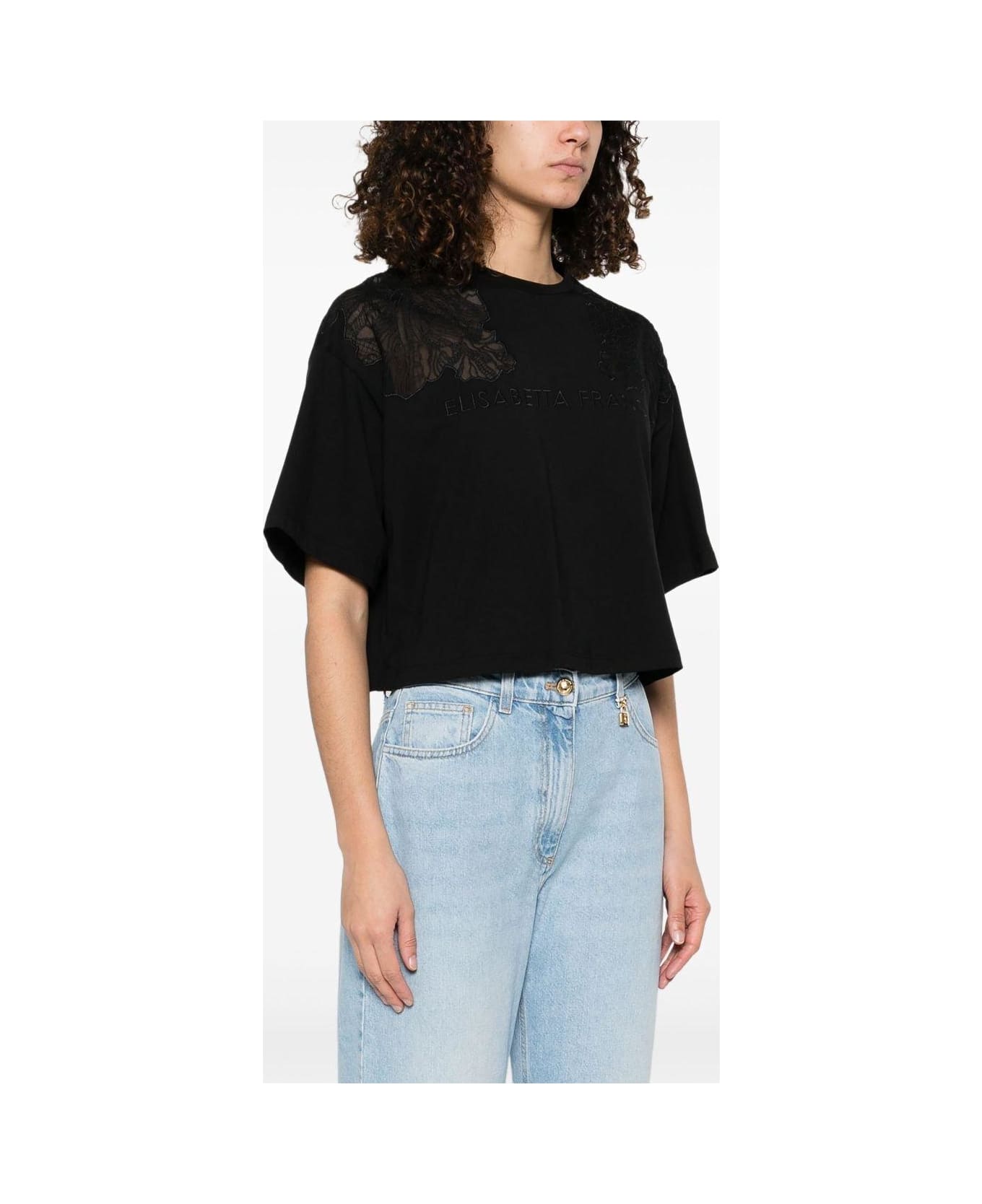 Elisabetta Franchi Embroidered T-shirt - Black