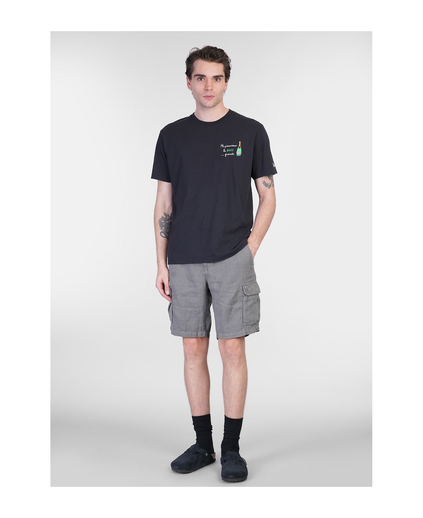 MC2 Saint Barth Portofino T-shirt In Black Cotton - black