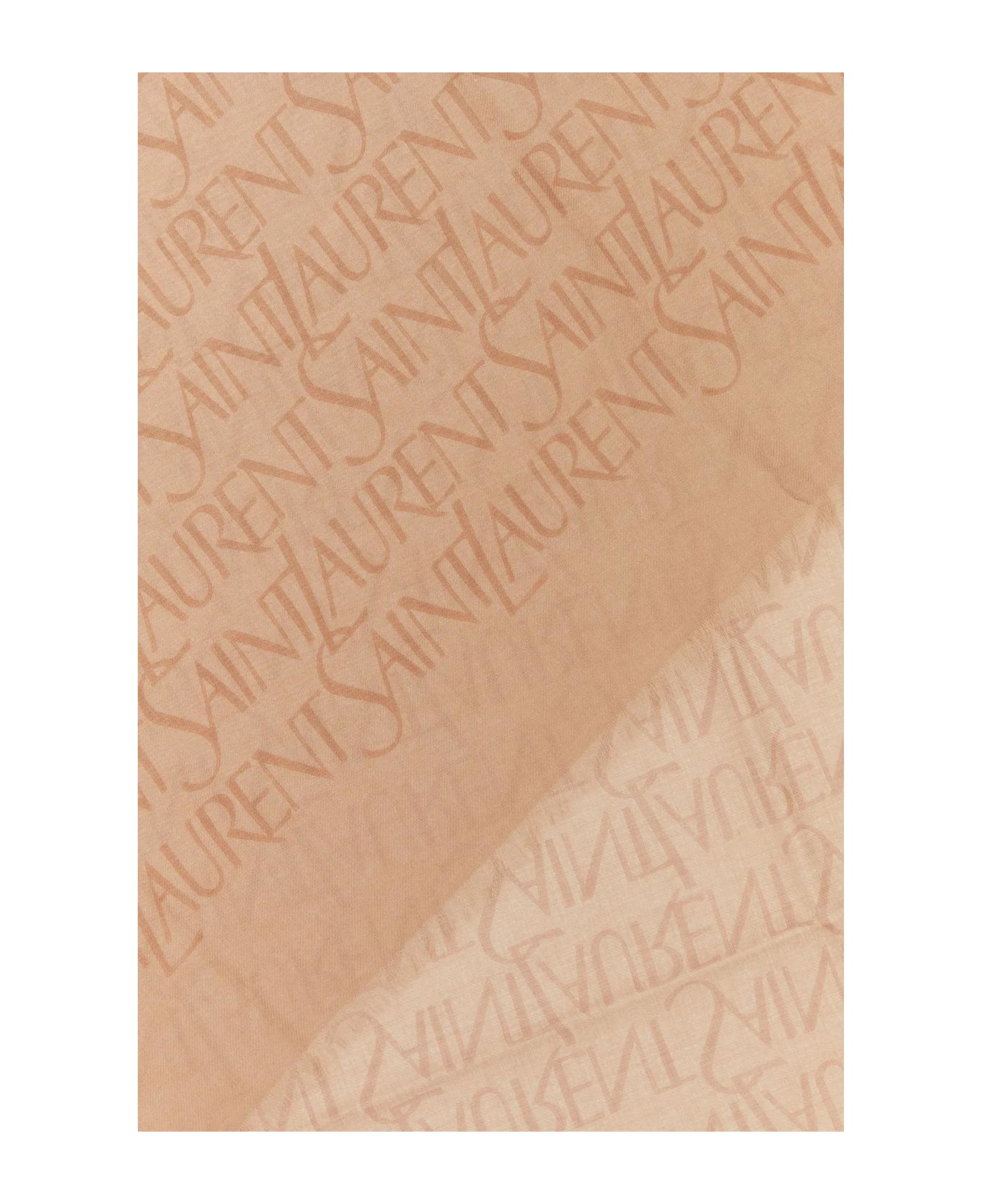 Saint Laurent Printed Modal Blend Scarf - BEIGE LIGHT BROWN