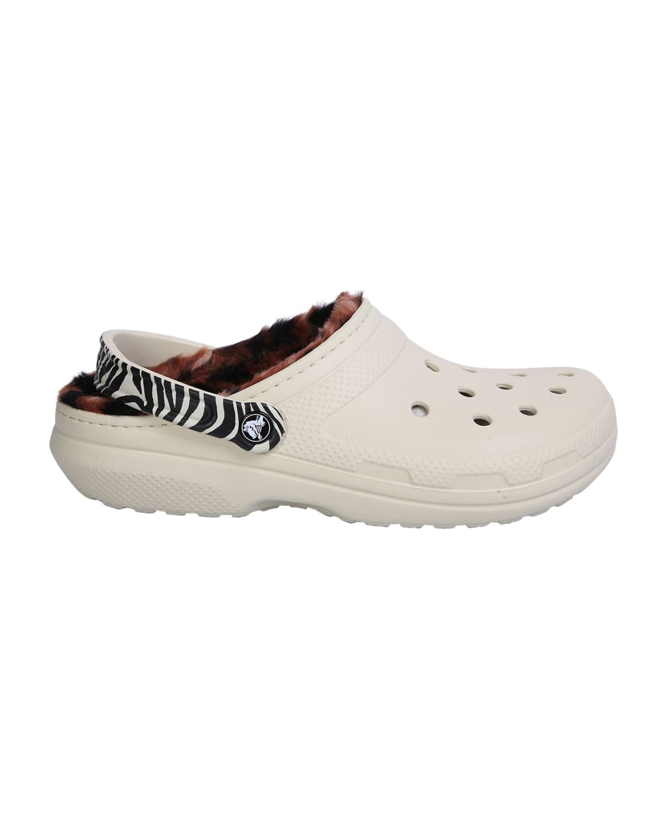 Crocs Lined Animal Clog Sandals In White - White