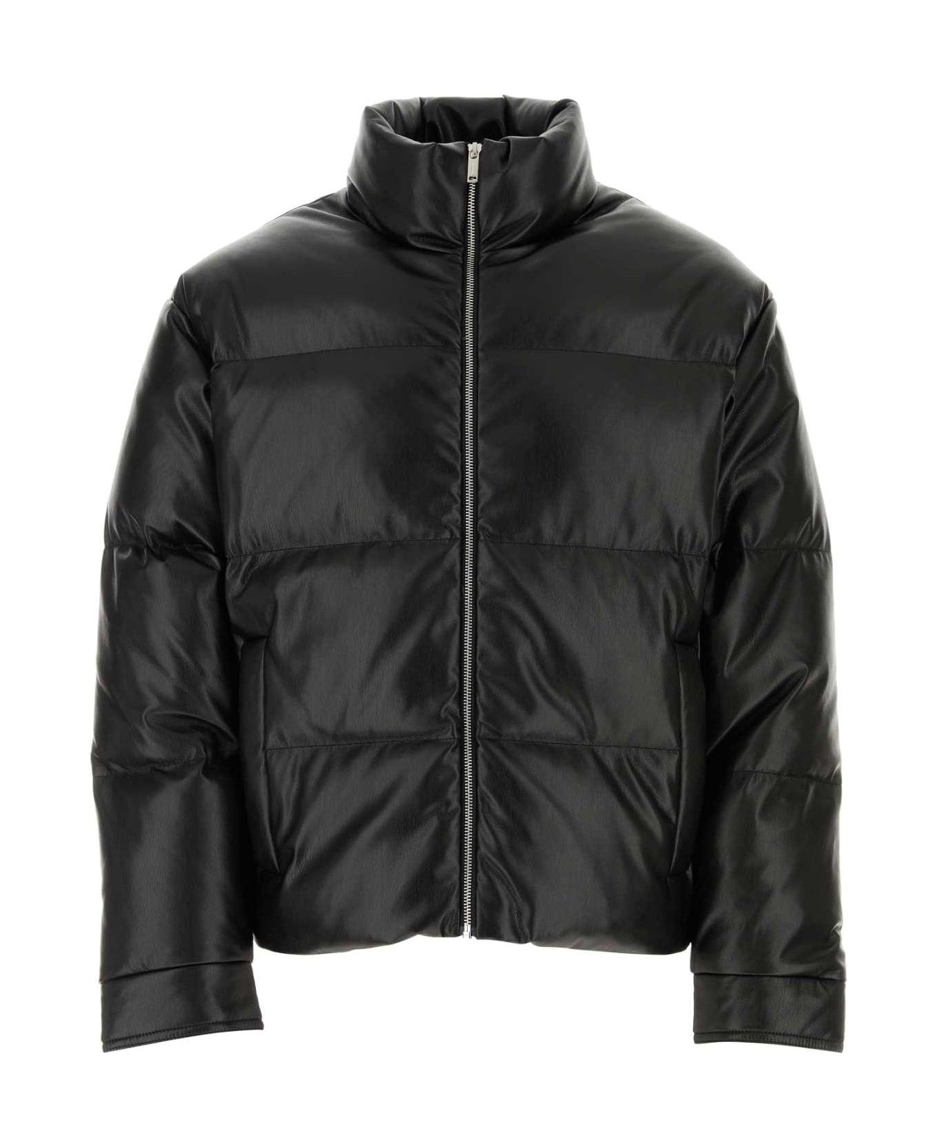 Nanushka Black Synthetic Leather Marron Down Jacket - BLACK ダウンジャケット