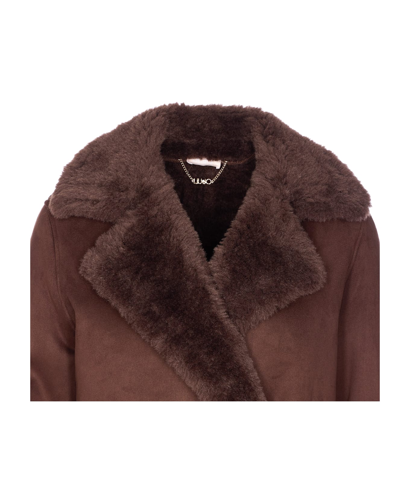 Liu-Jo Double Breasted Jacket - Brown