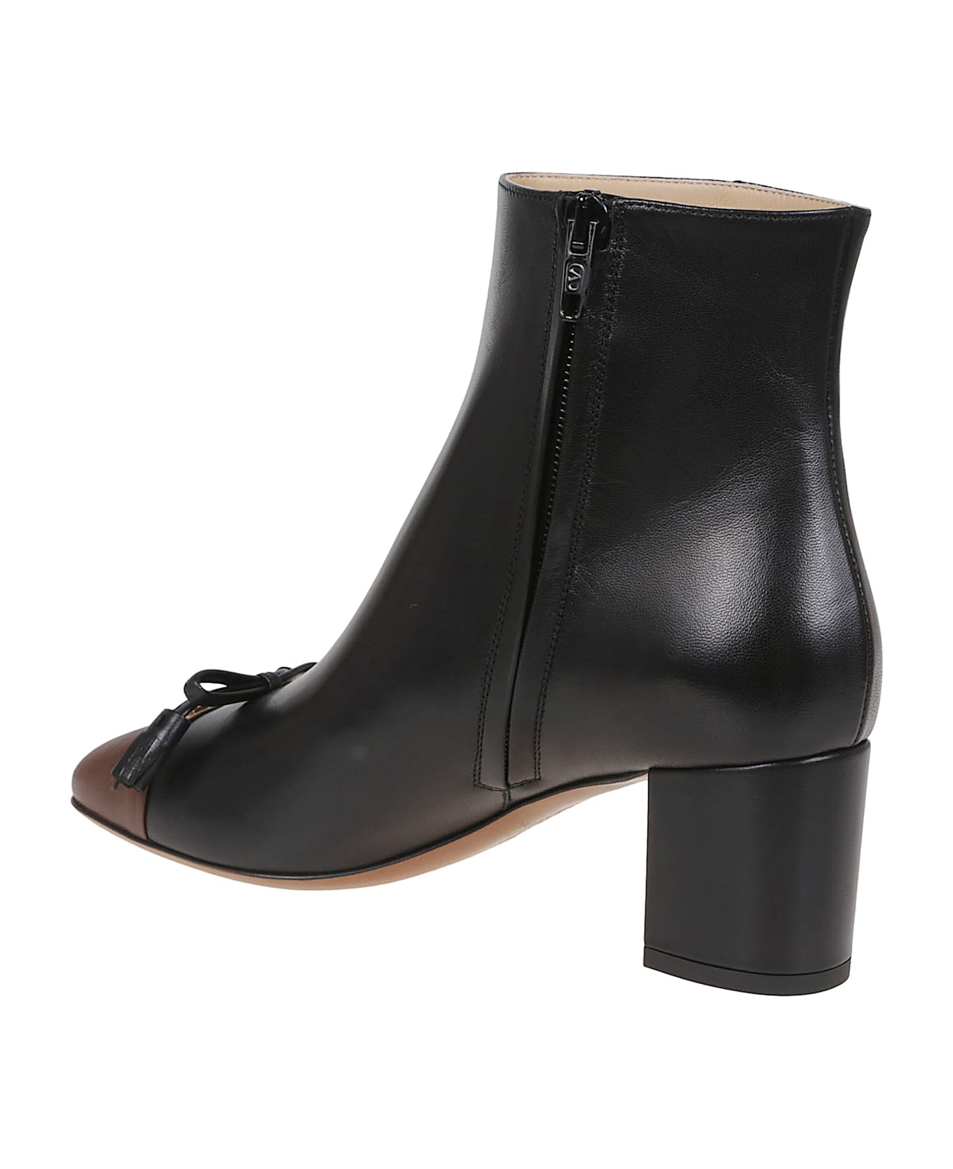 Valentino Garavani Bootie Vg Valet Du Roi T. 60 - Bxv Nero Light Coffee