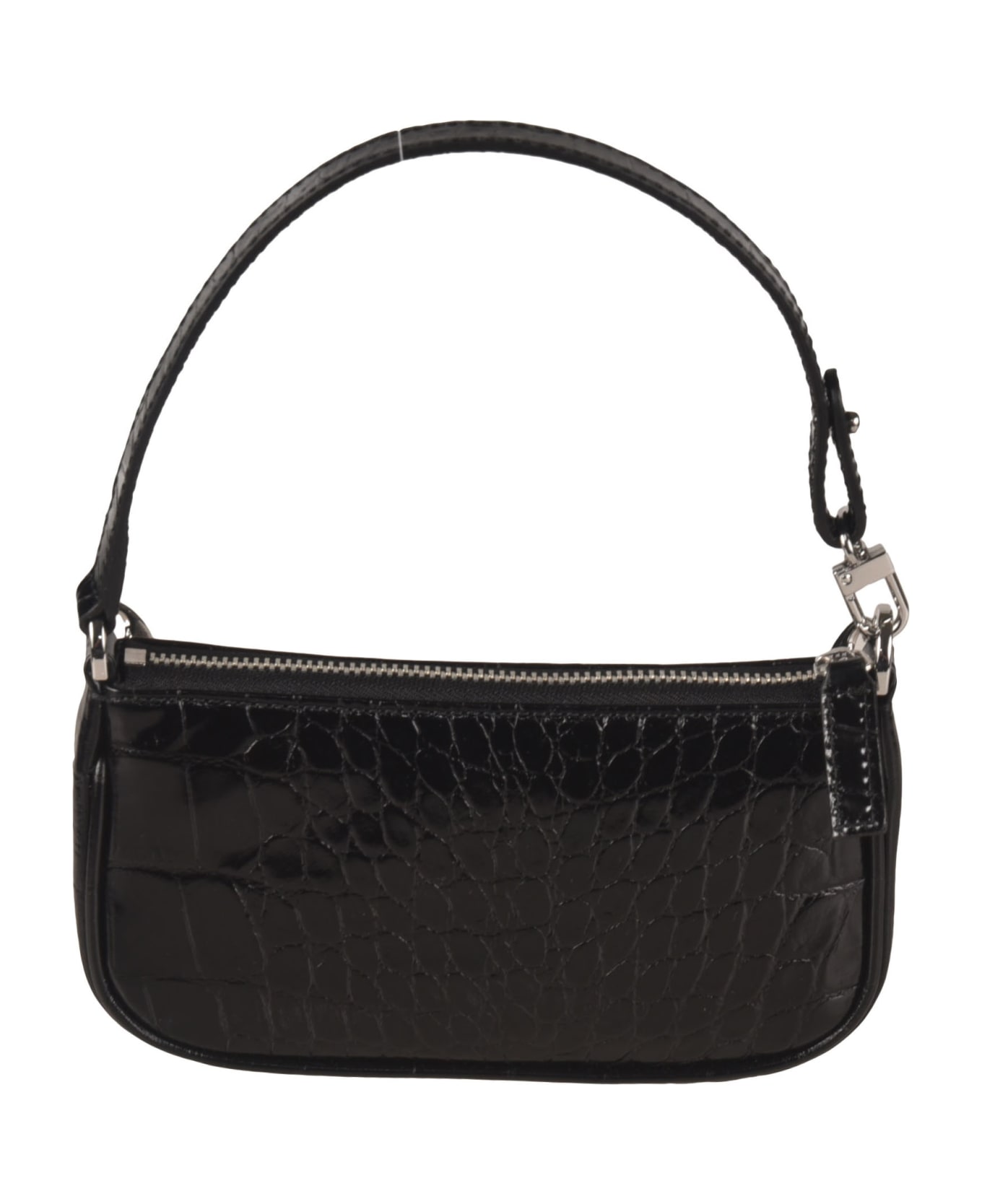 BY FAR Top Zip Skinned Tote - Black トートバッグ
