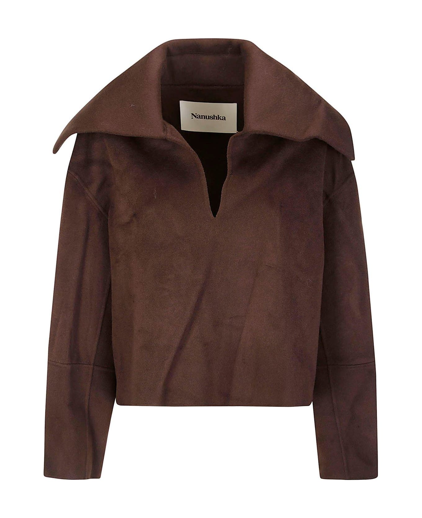 Nanushka Long Sleeved V-neck Sweatshirt - Brown ジャケット