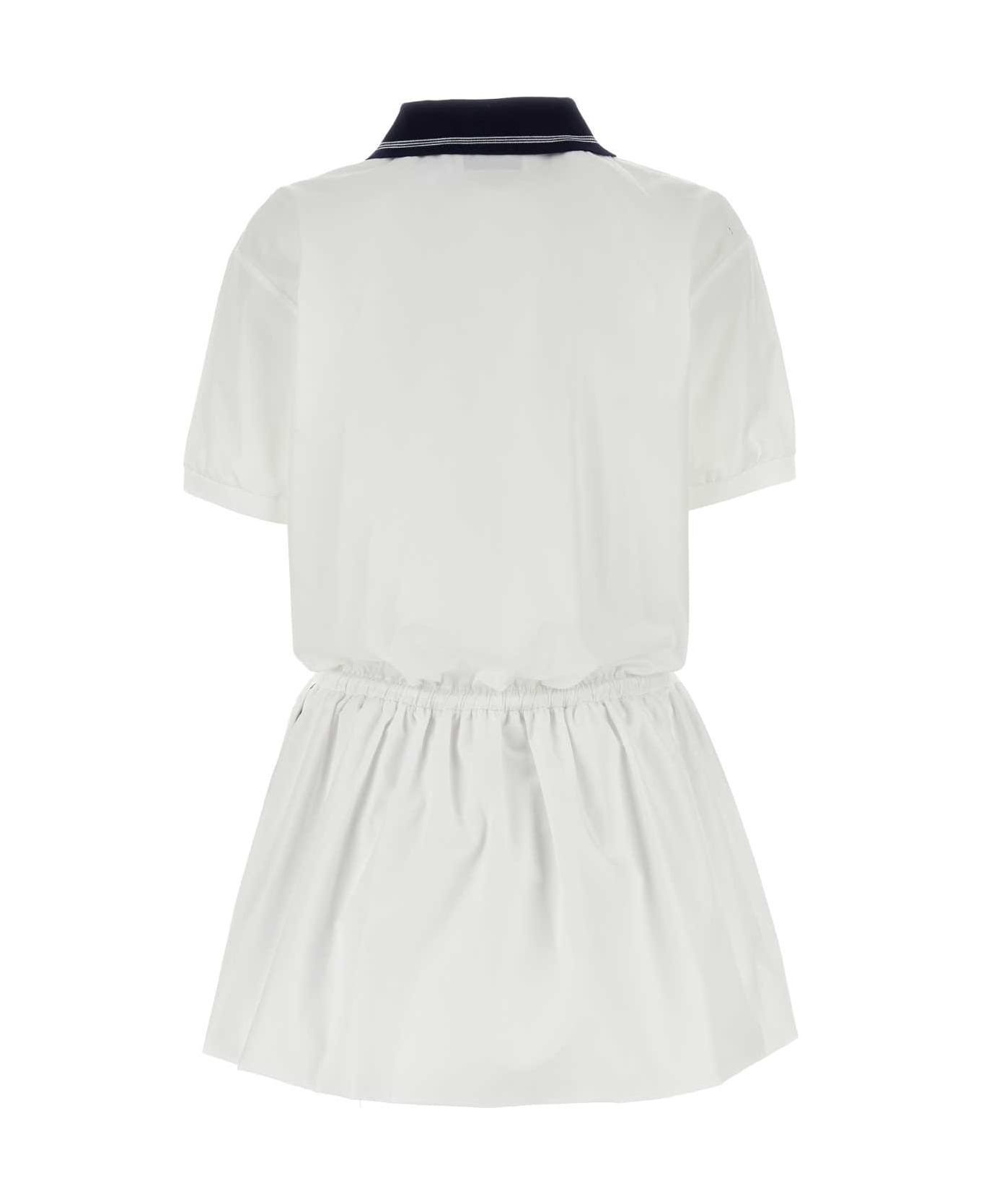 Miu Miu White Cotton Polo Dress - BIANCO ワンピース＆ドレス