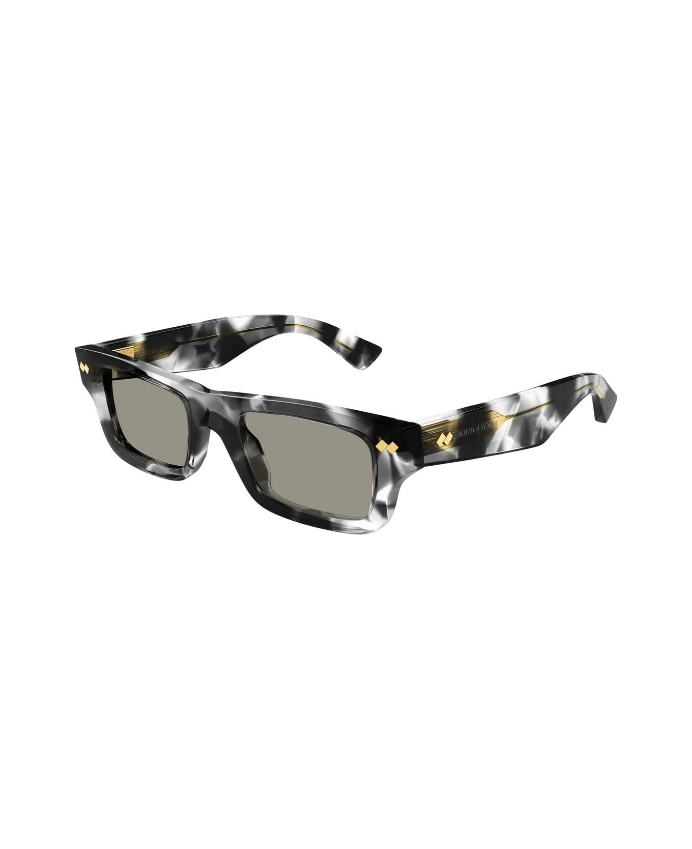 Bottega Veneta Rectangular Frame Sunglasses - Havana-havana-grey