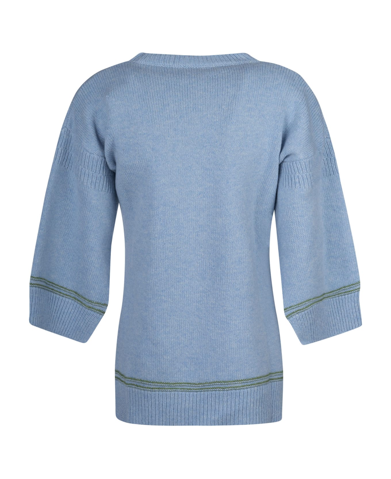 Marni Logo Detail Rib Knit Sweater - Iris Blue ニットウェア
