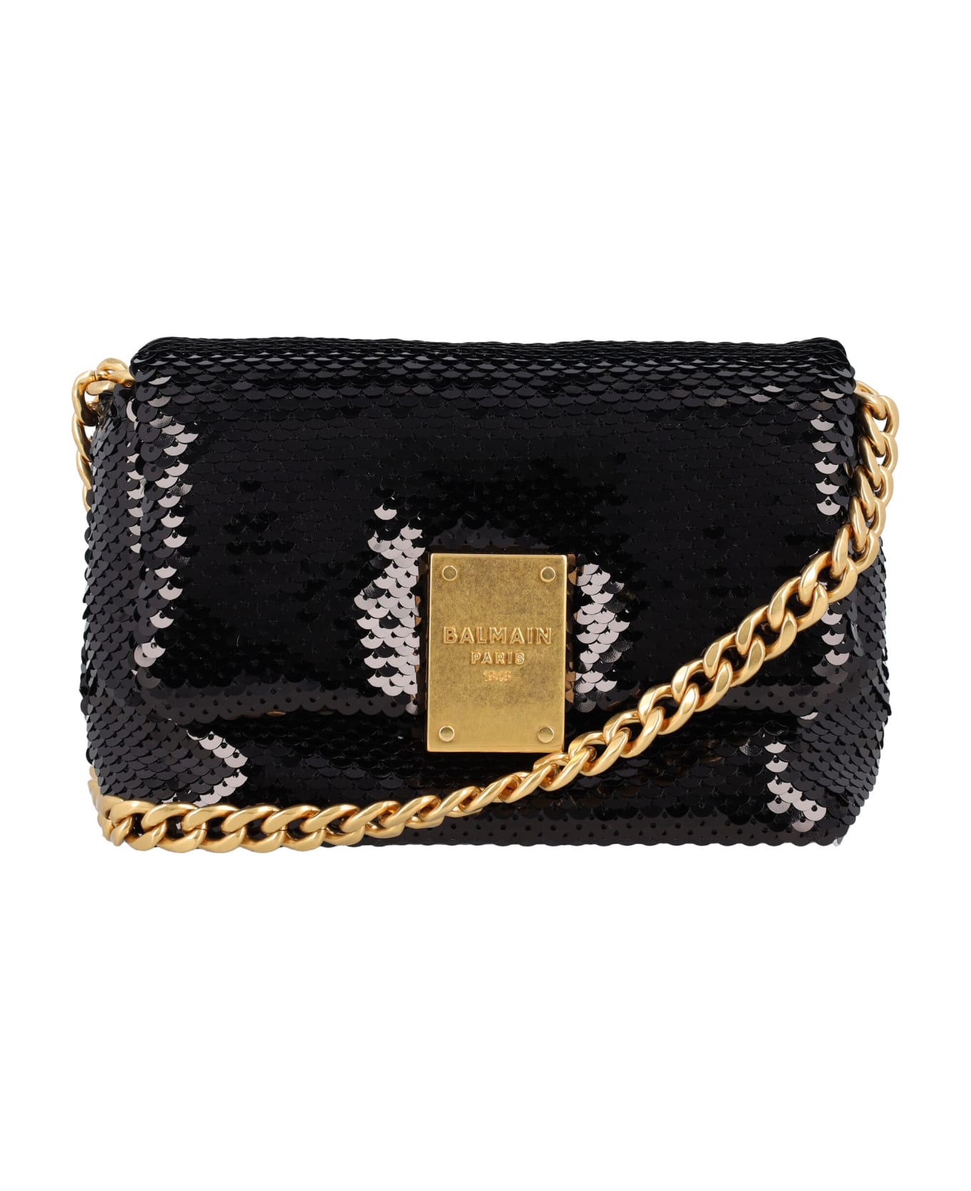 Balmain 1945 Sequin Mini Bag - BLACK