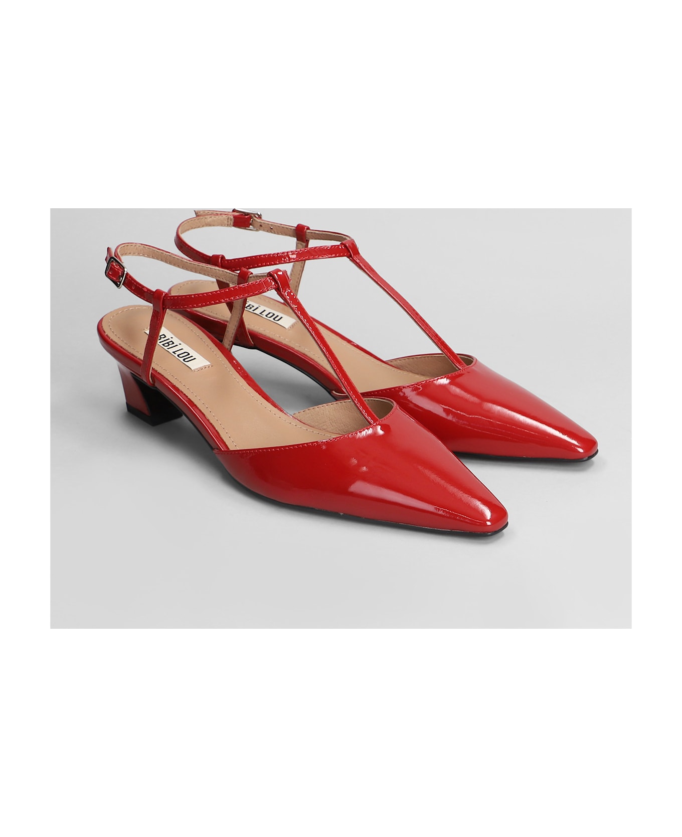 Bibi Lou Nina Slingback 50 Pumps In Red Patent Leather - red