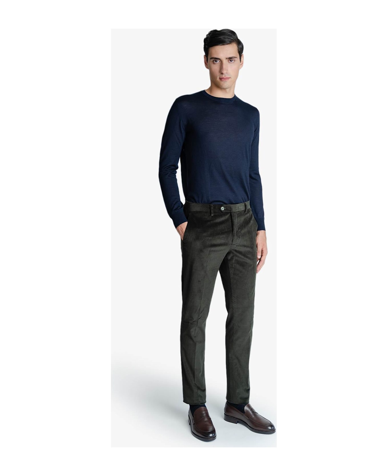 Larusmiani Velvet Trousers Howard Pants - Teal