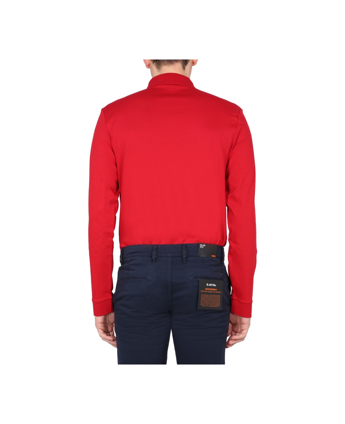 Hugo Boss Polo With Logo Embroidery - RED