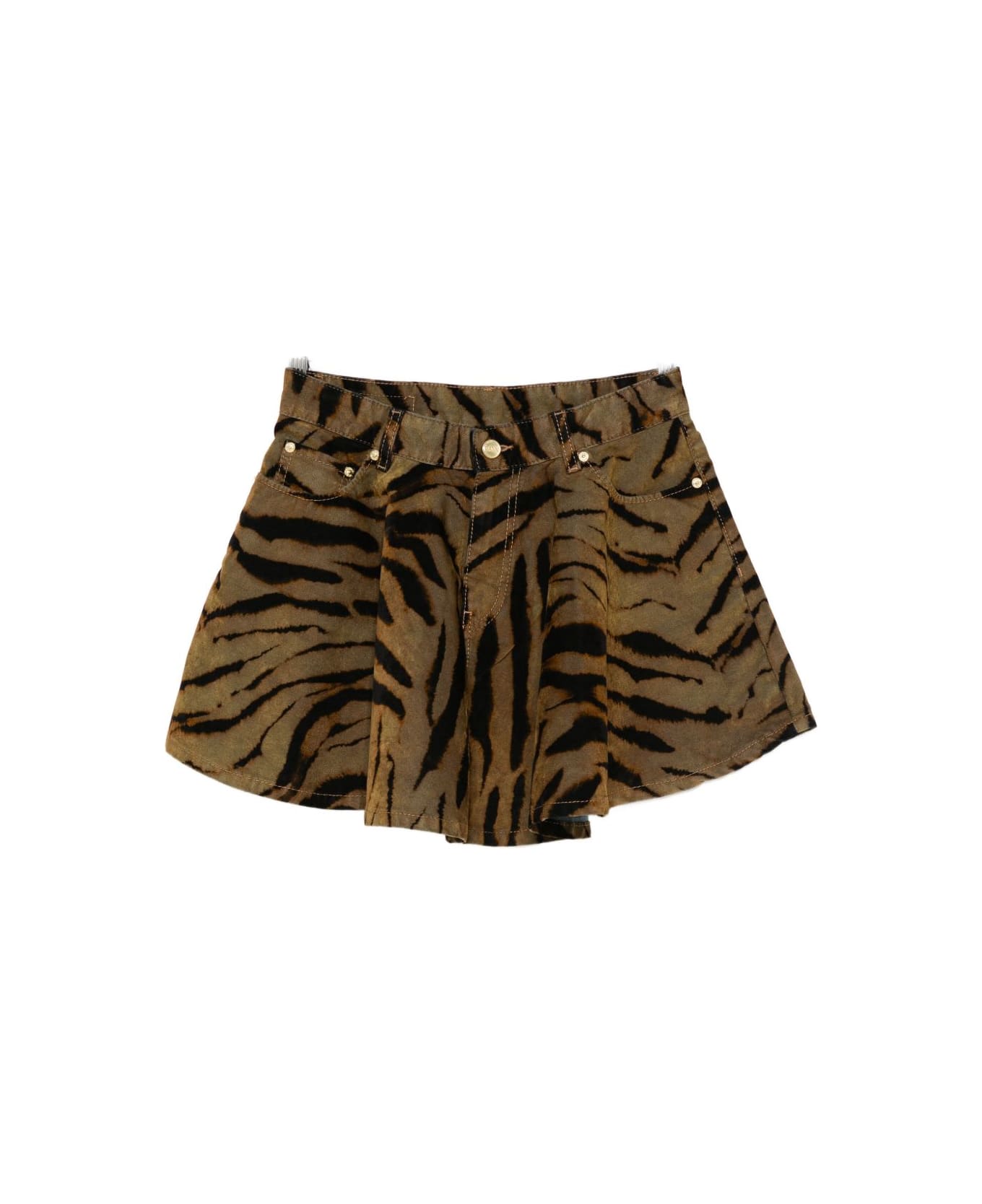 Ganni Denin Mini Skirt - BROWN