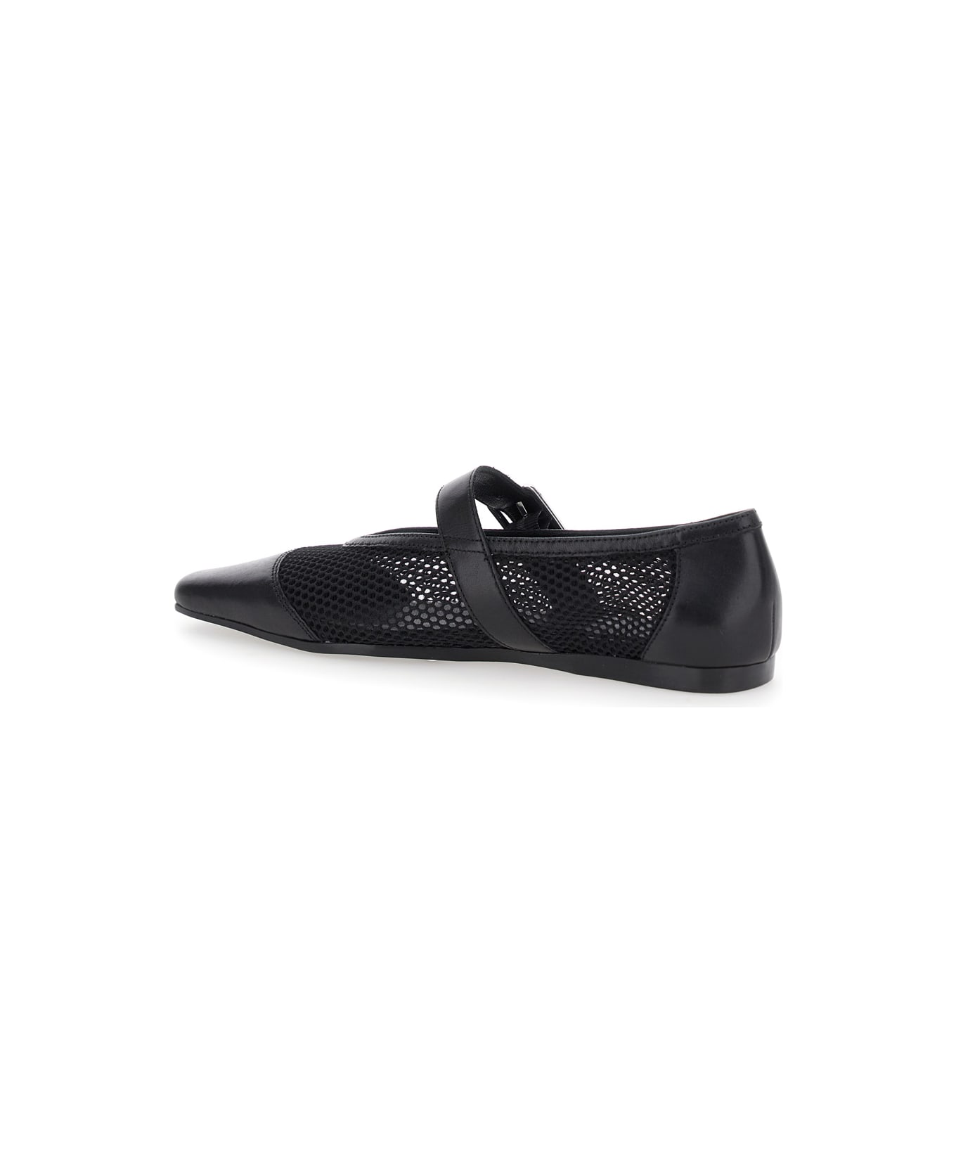 Vagabond 'wioletta' Black Ballerinas With Adjustable Strap And Perforated Design In Leather Woman - Black