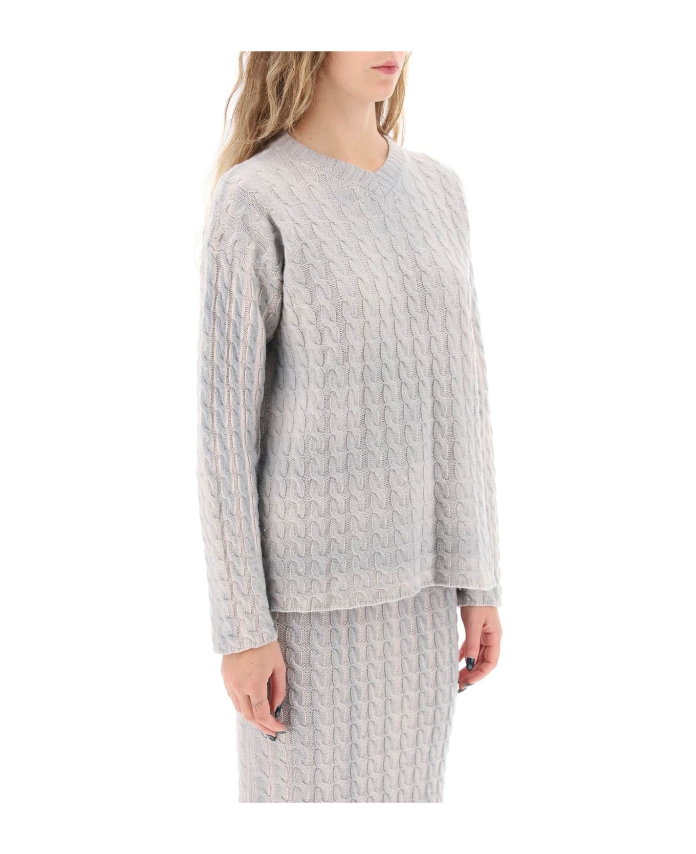 Paloma Wool Ainhoa Cable Knit Sweater - GRIS MEDIO (Grey) ニットウェア