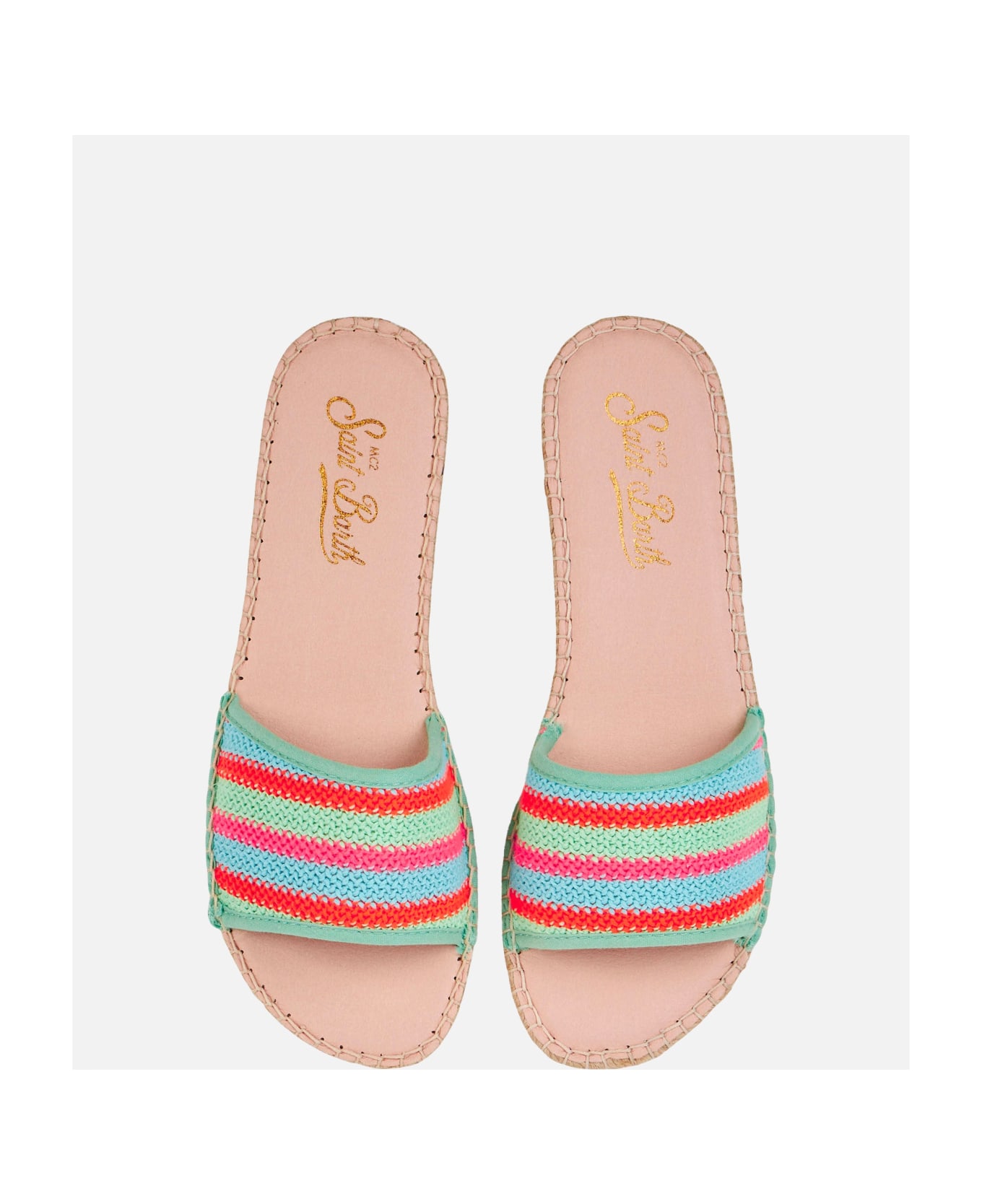 MC2 Saint Barth Woman Espadrillas With Crochet Stripes - GREEN