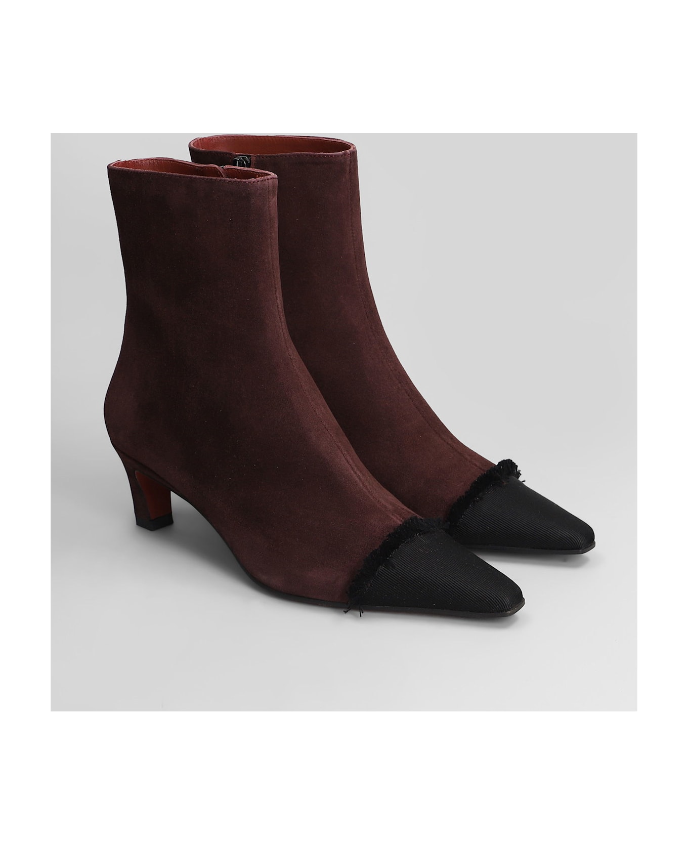 Roberto Festa Evari High Heels Ankle Boots In Viola Suede - Viola
