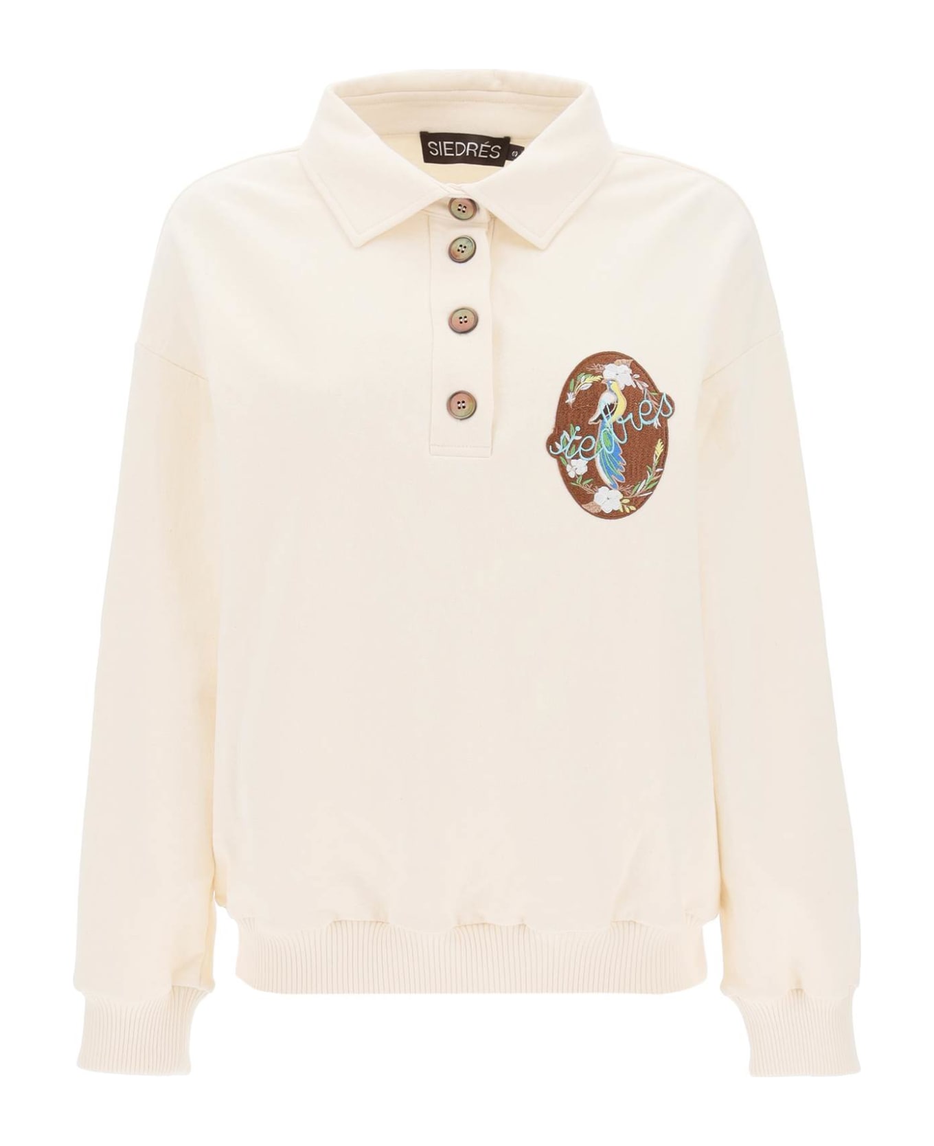 SIEDRES Tany Sweatshirt With Embroidered Patch - ECRU (White)