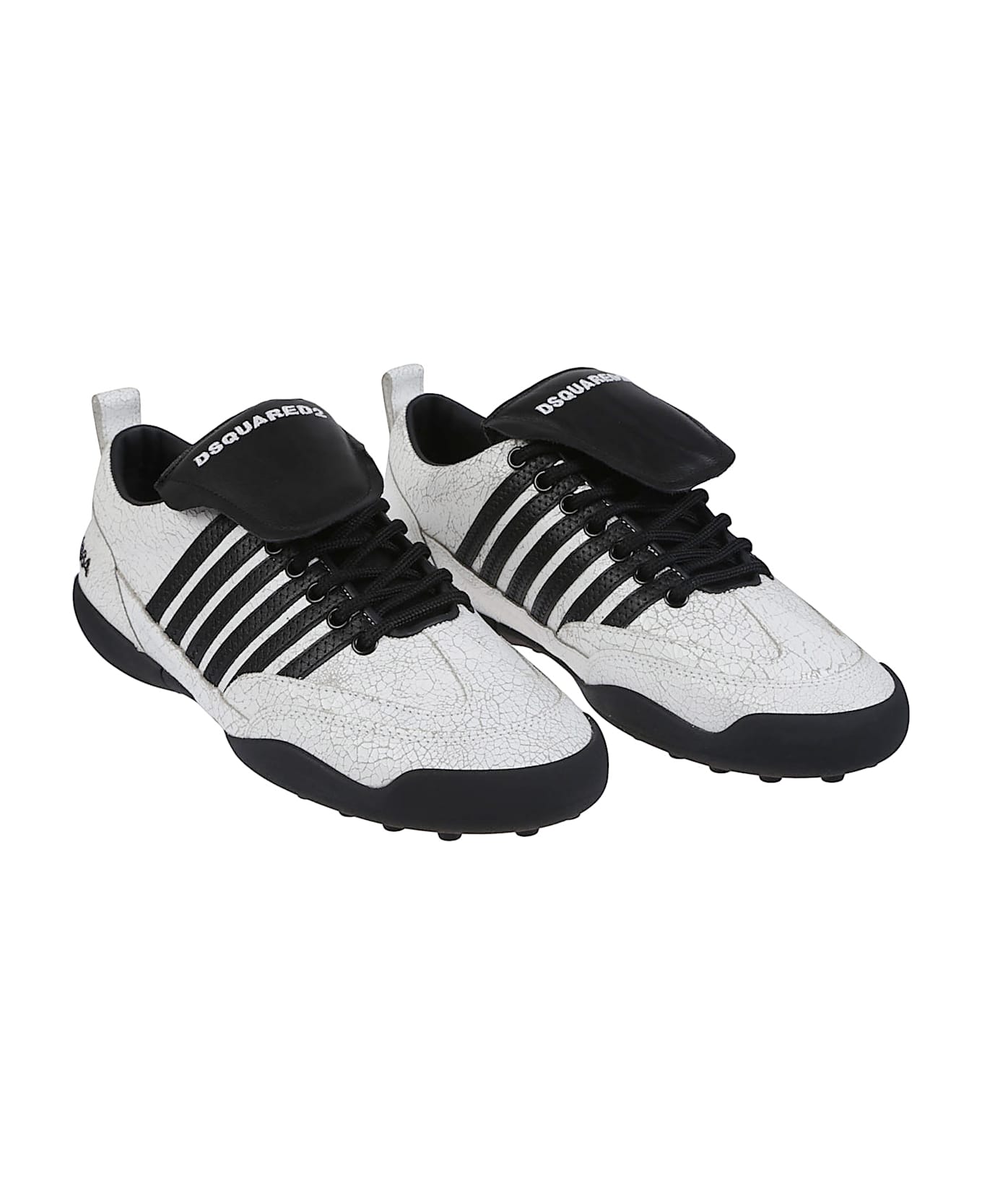 Dsquared2 Soccer Lace-up Low Top Sneakers - Bianco/nero