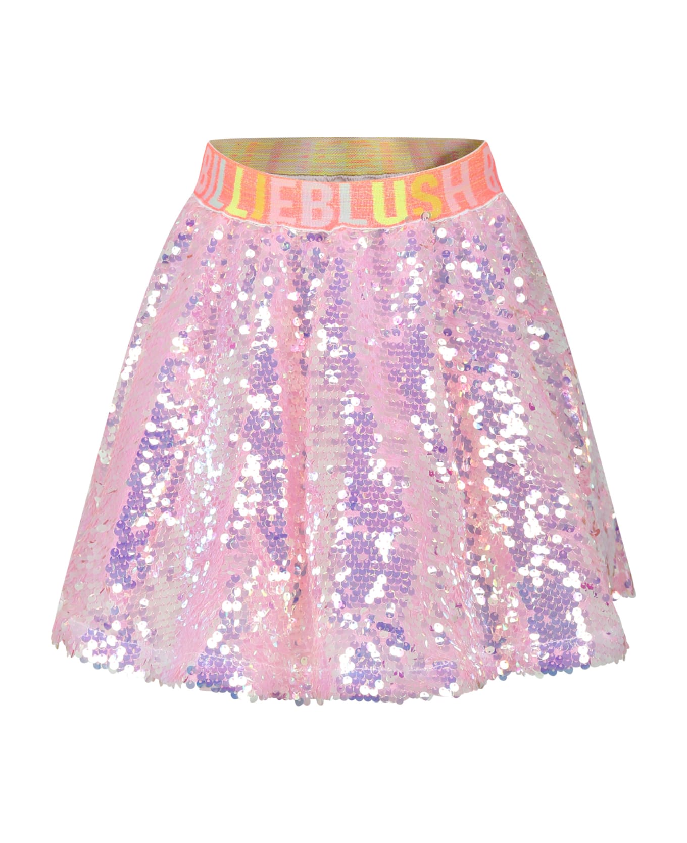 Billieblush Multicolor Skirt For Girl With Sequins - Pink