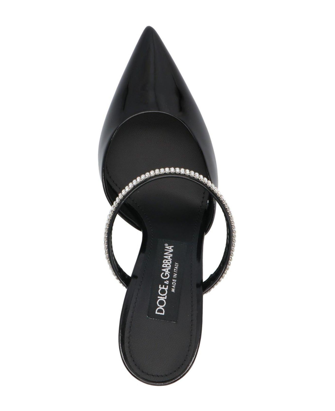 Dolce & Gabbana Embellished Pointed Toe Mules - Nero