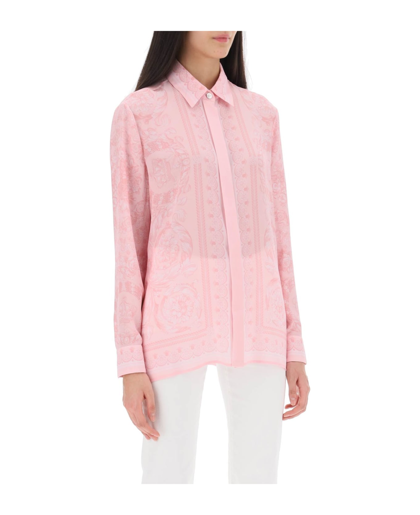 Versace 'barocco' Pink Silk Shirt - Pink シャツ
