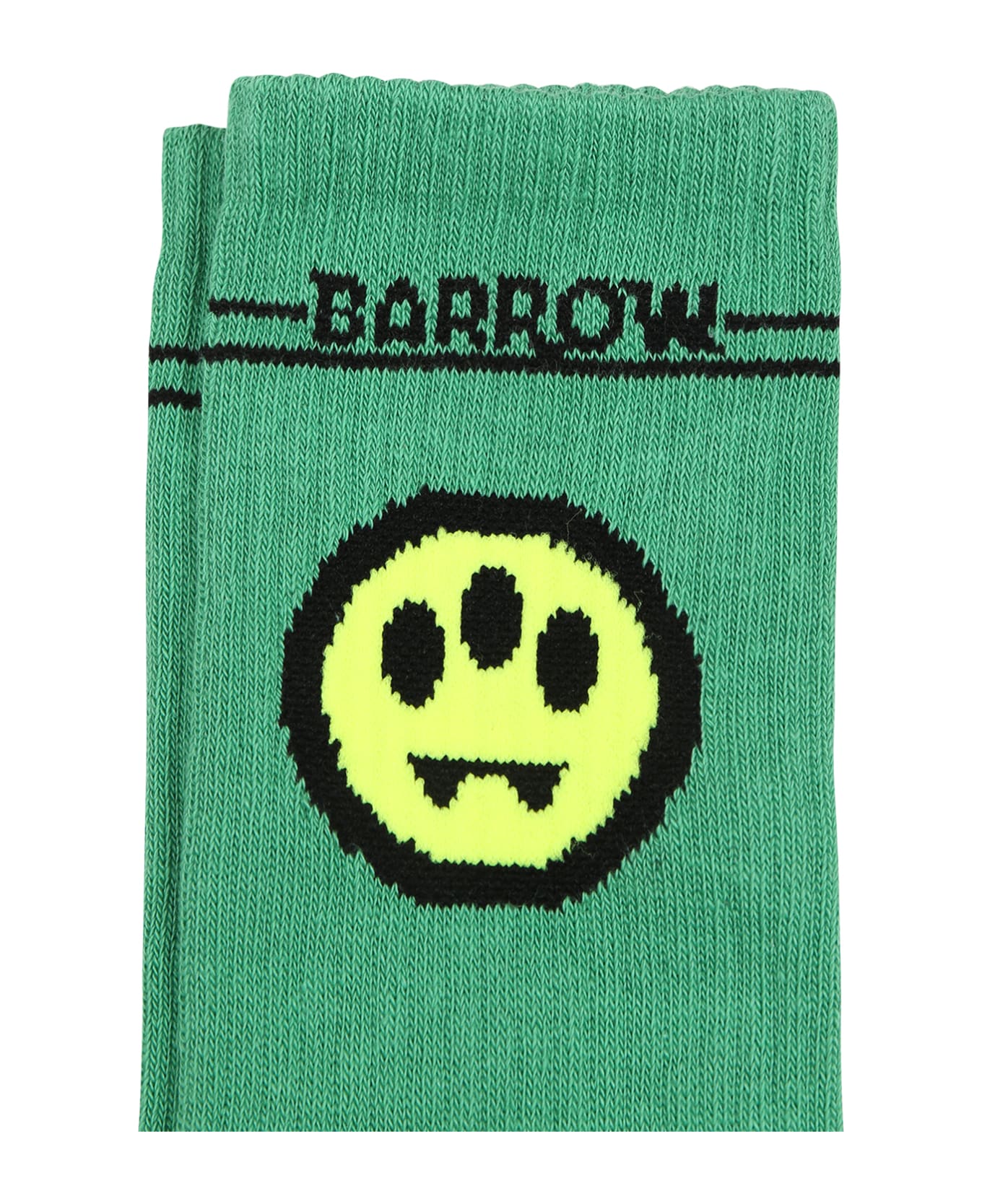 Barrow Green Socks For Kids With Logo And Smiley - Verde
