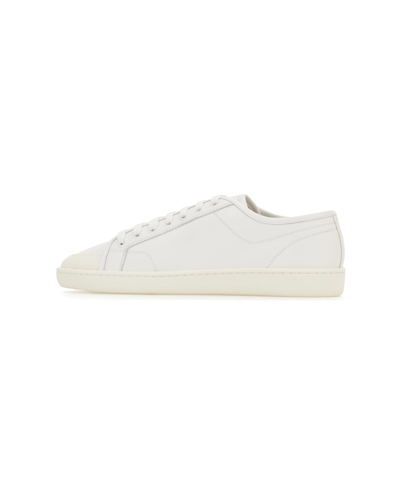 Saint Laurent White Leather Sneakers - BLANC OPTIQUE スニーカー