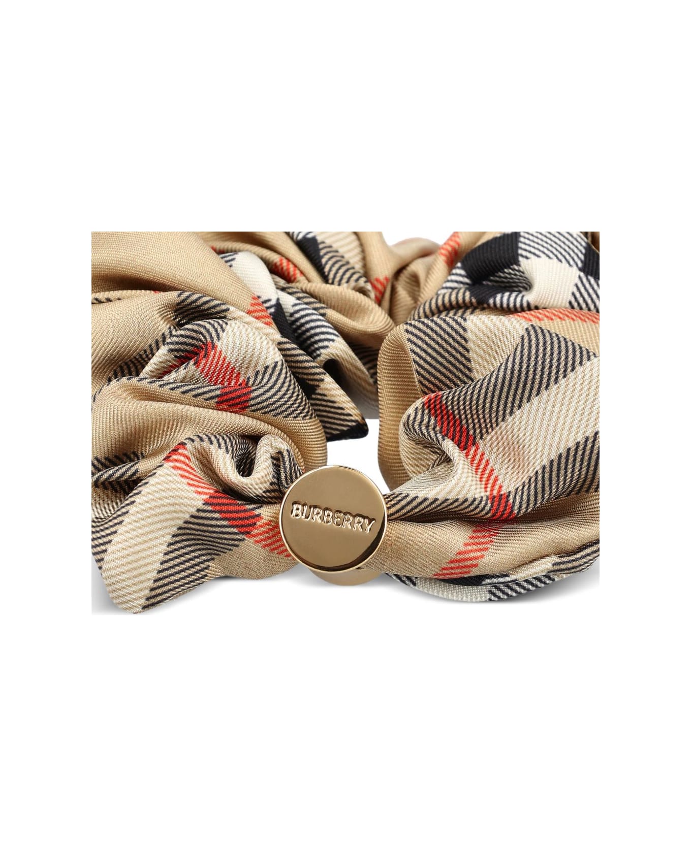 Burberry Check Silk Scrunchie - Beige