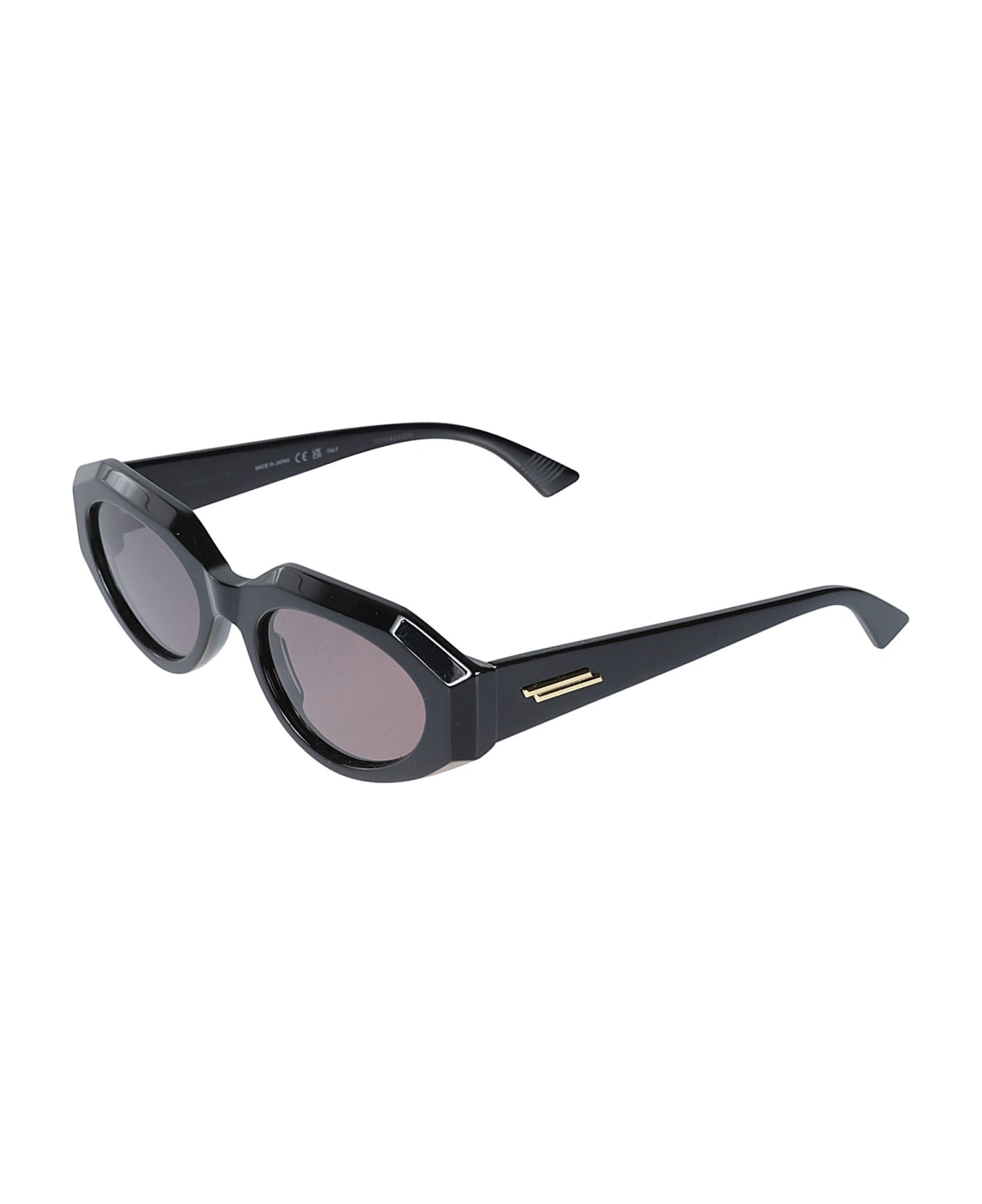 Bottega Veneta Eyewear Oval Frame Sunglasses - Black/Grey サングラス