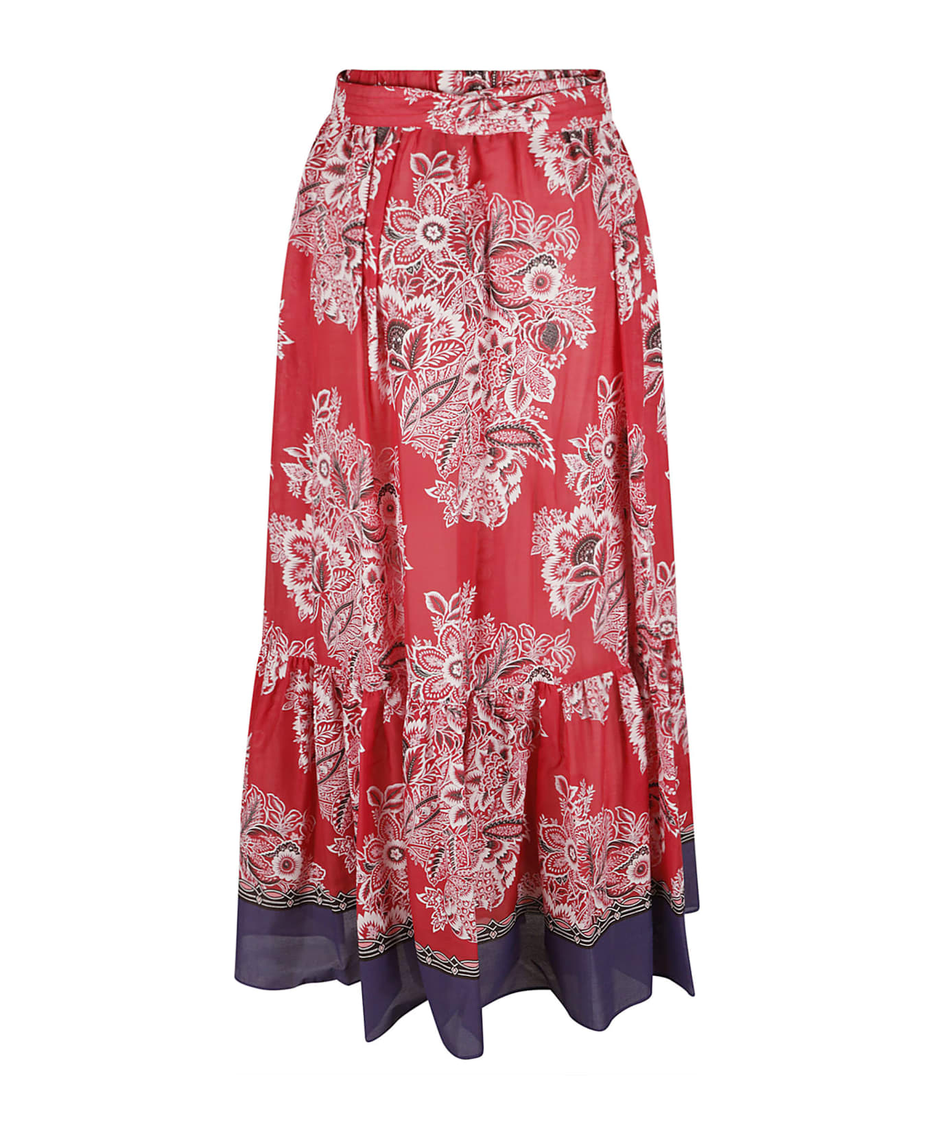 Etro Printed Long Skirt - Red