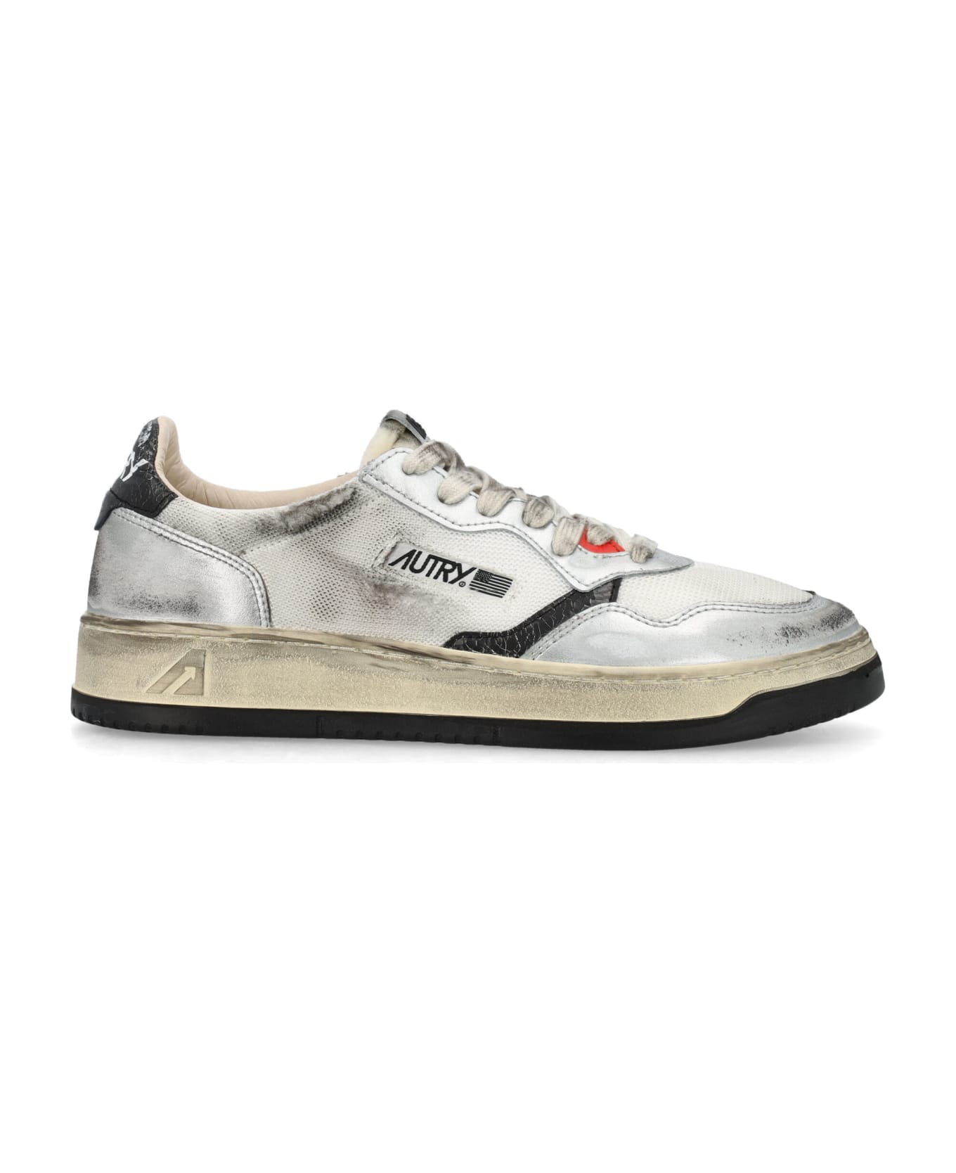 Autry Medalist Super Vintage Low Sneakers - SILVER WHITE