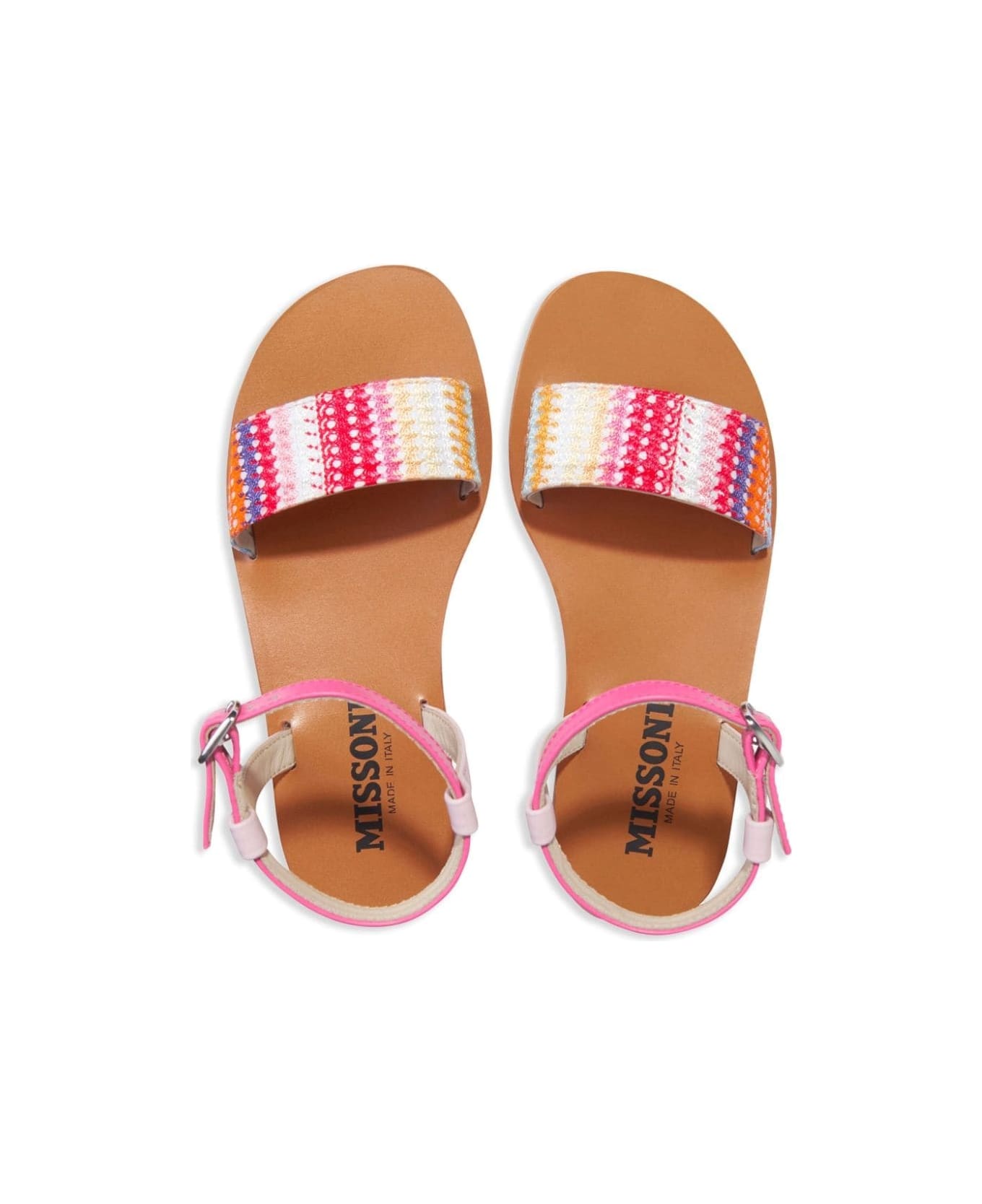 Missoni Kids Multicolour Leather And Fabric Sandals - Multicolour