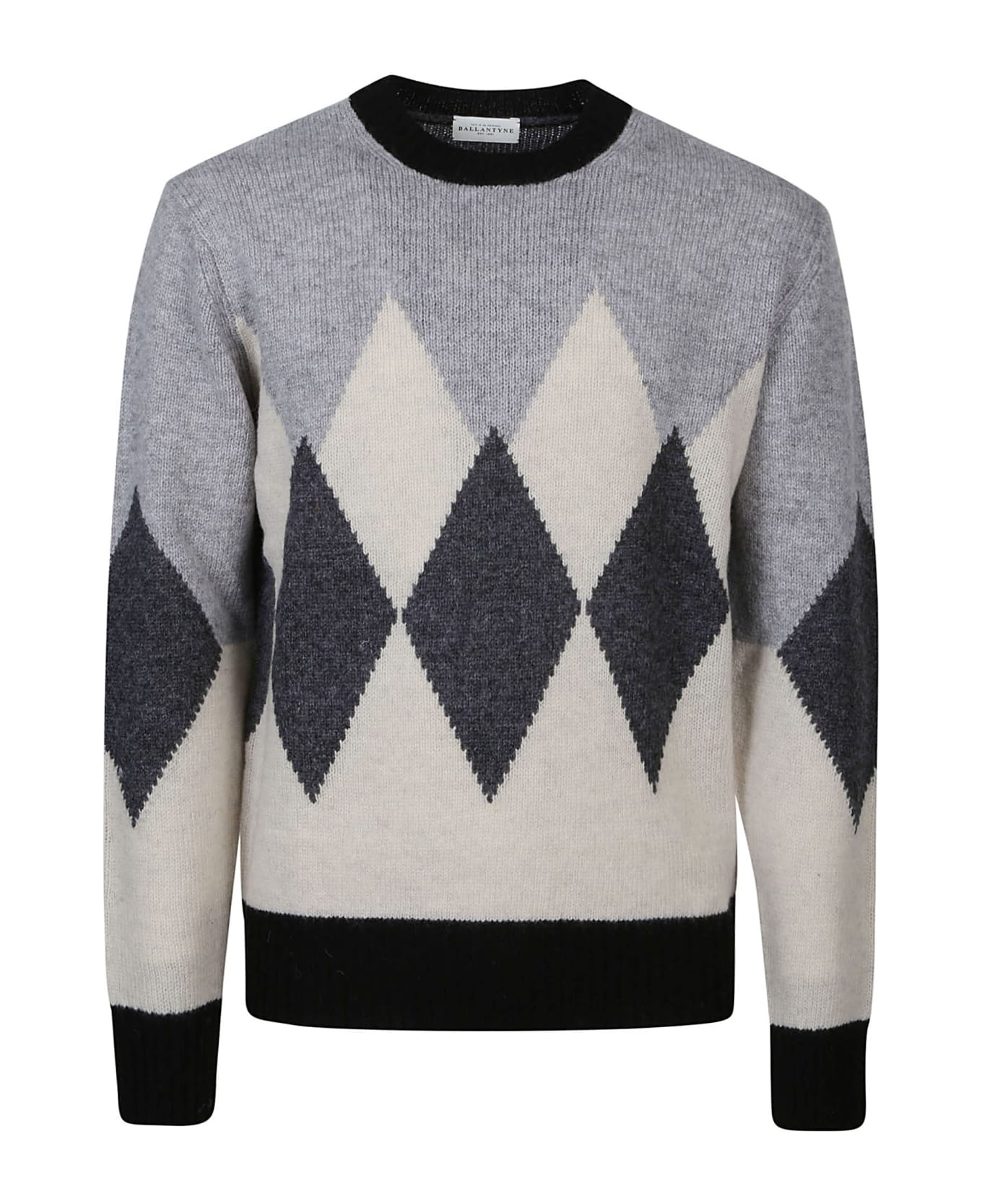Ballantyne Round Neck Pullover Sweater - NERO BIANCO VERDE