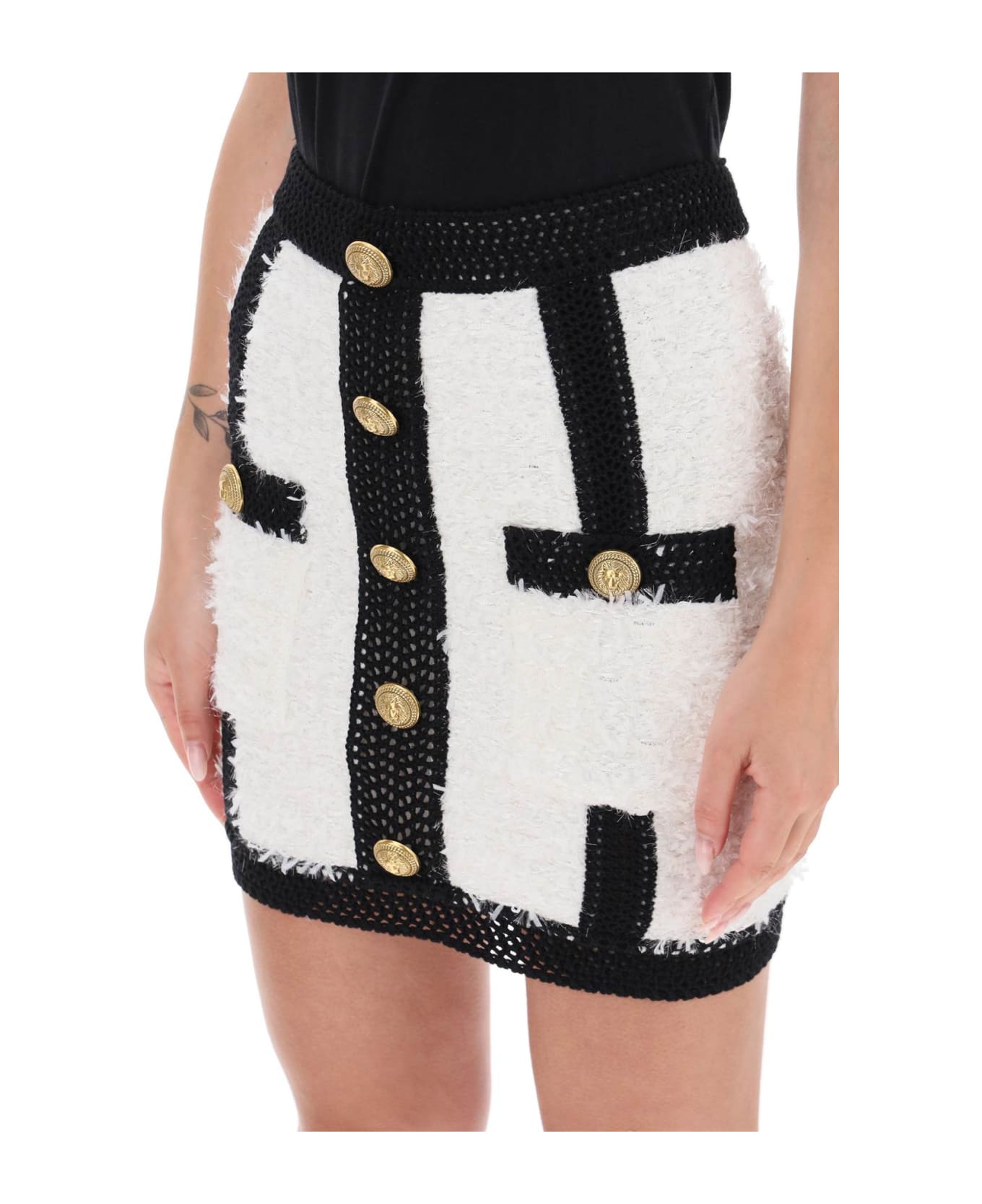 Balmain Tweed Skirt - Bianco スカート