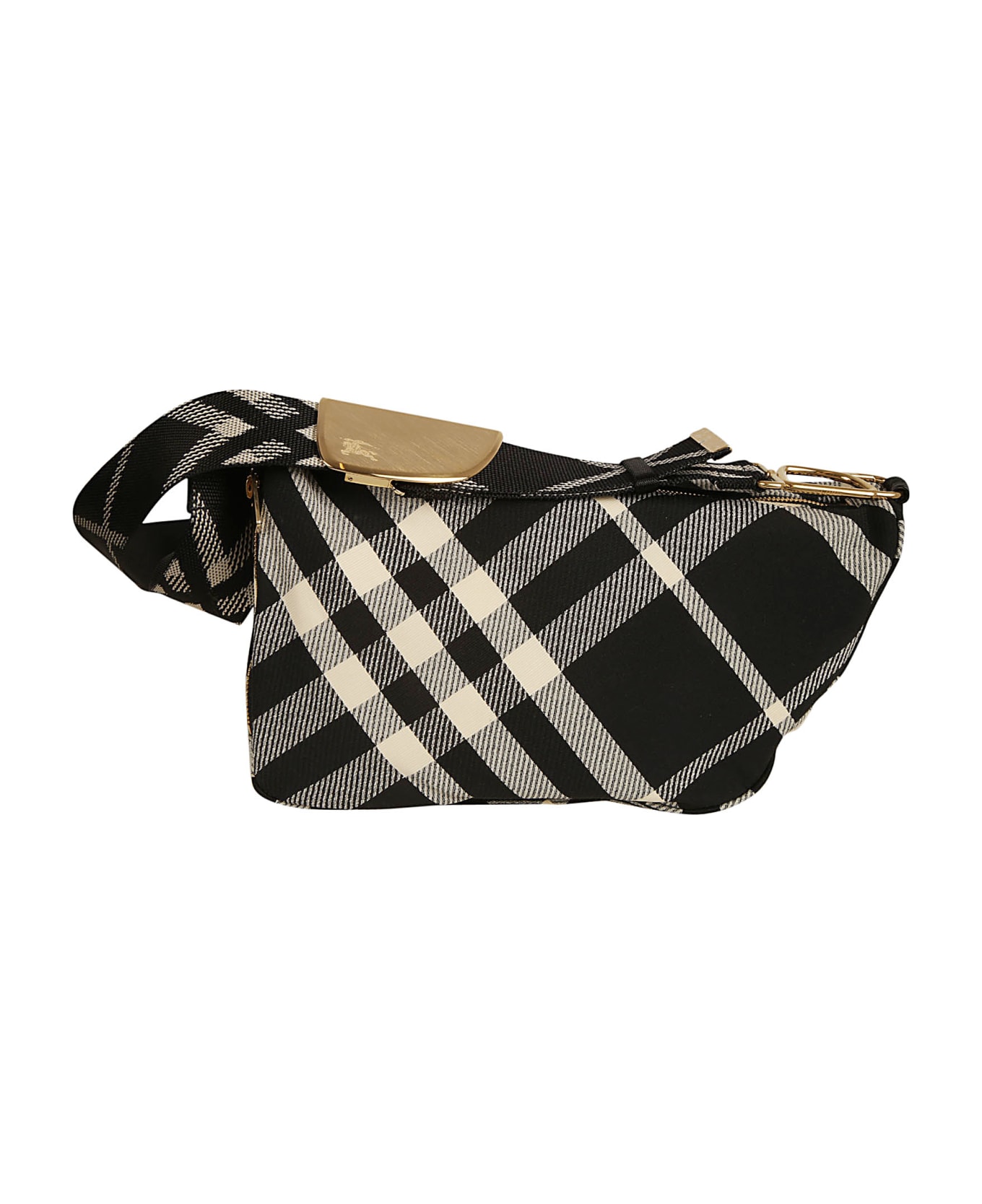 Burberry Shield Messenger Crossbody Bag - Black/Calico