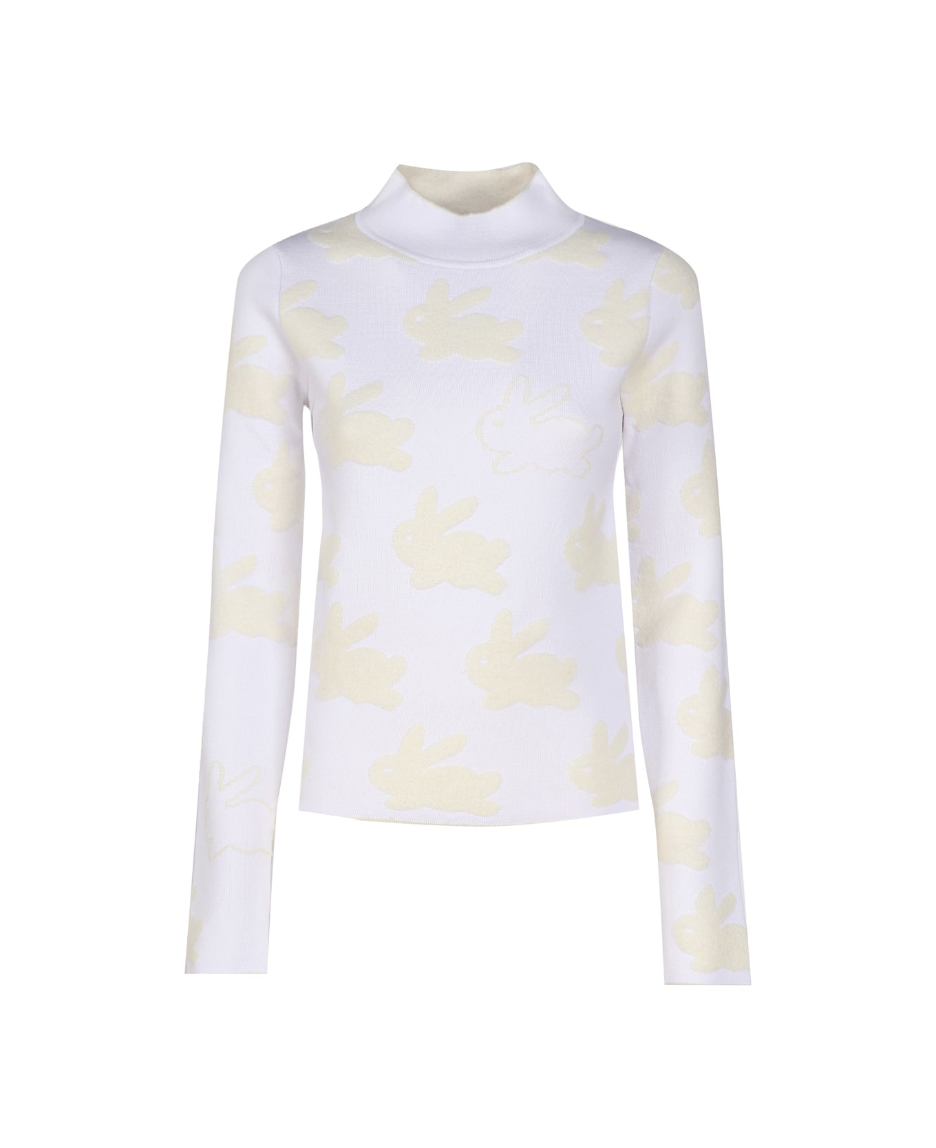 J.W. Anderson Embroidered Stretch Polyester Blend Sweater - WHITEIVORY フリース