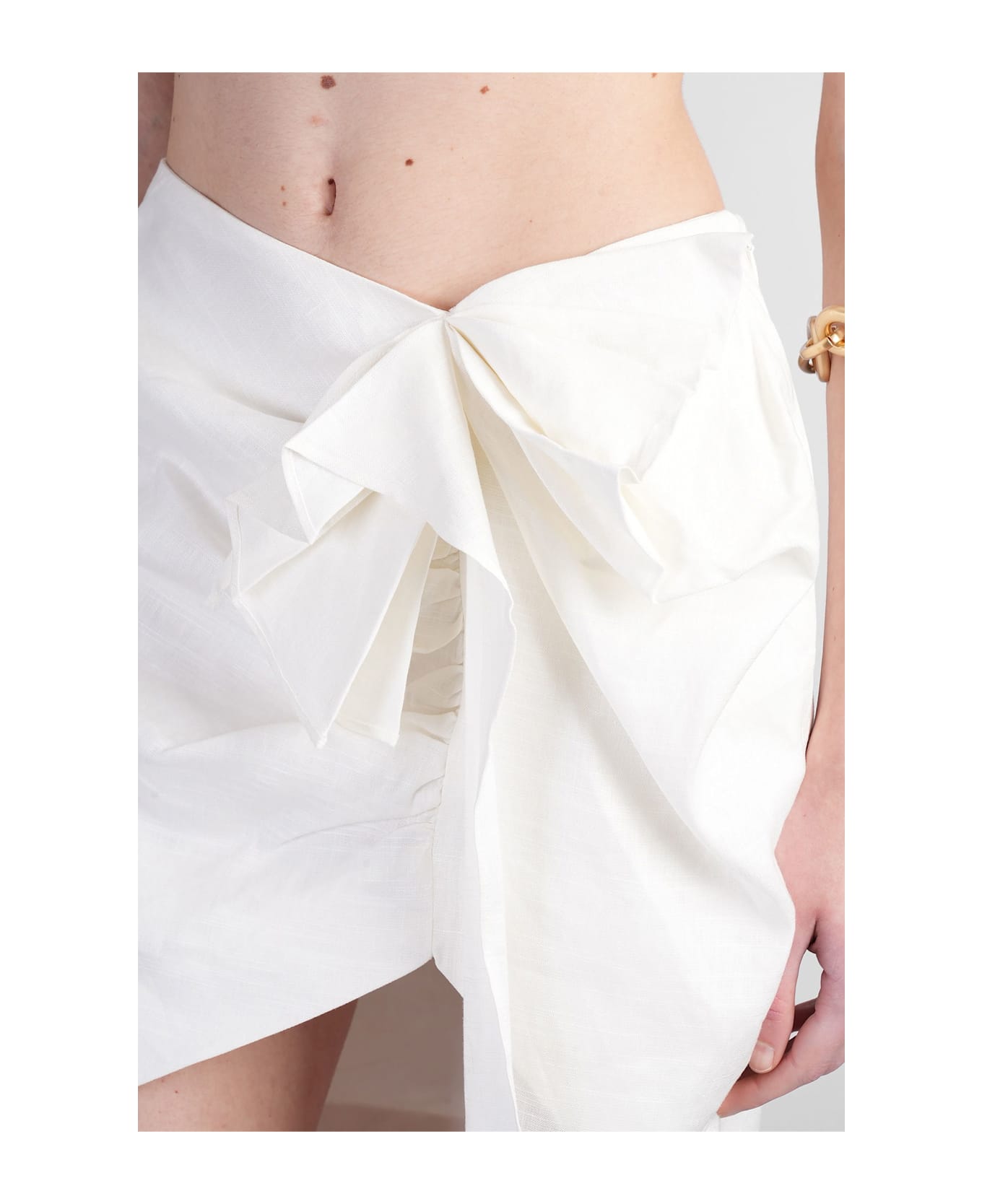 Cult Gaia Kit Skirt In White Linen - white