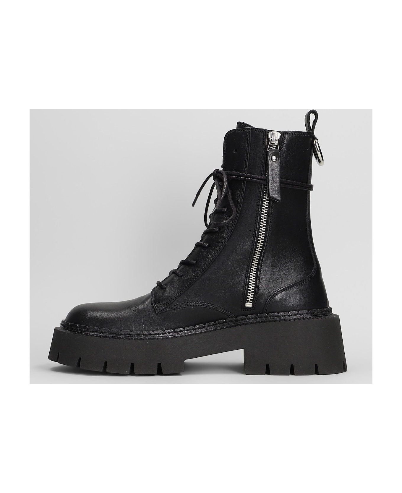Vic Matié Etna 101 Combat Boots In Black Leather - black