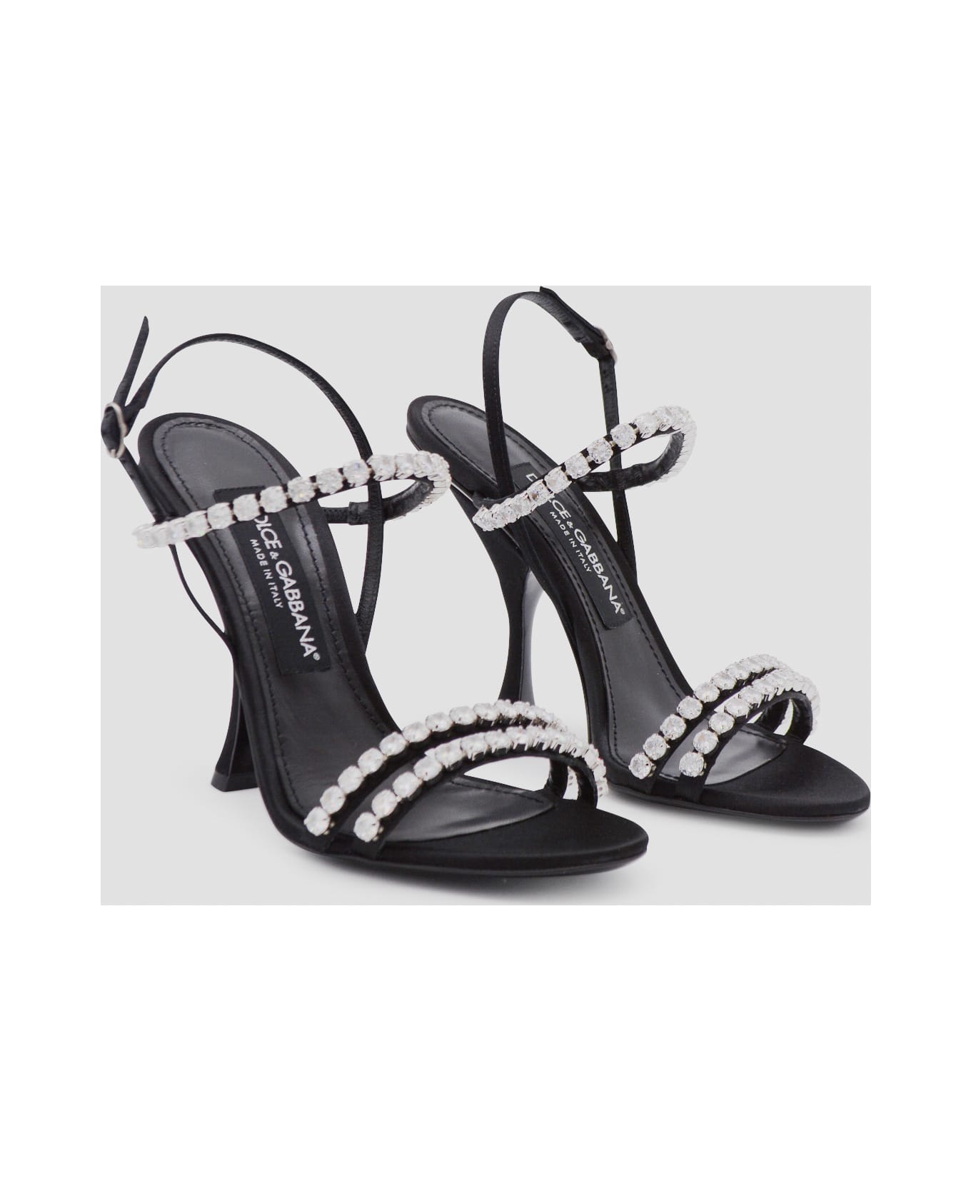Dolce & Gabbana Black Sandals - NERO/CRYSTAL
