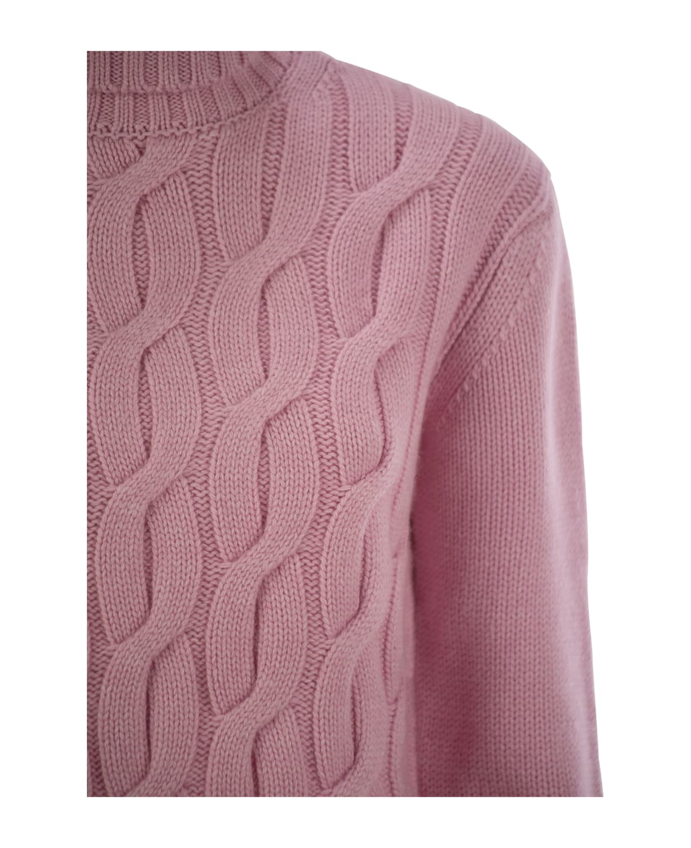 MC2 Saint Barth Giverny - Cable-knit Turtleneck Jumper - Pink ニットウェア