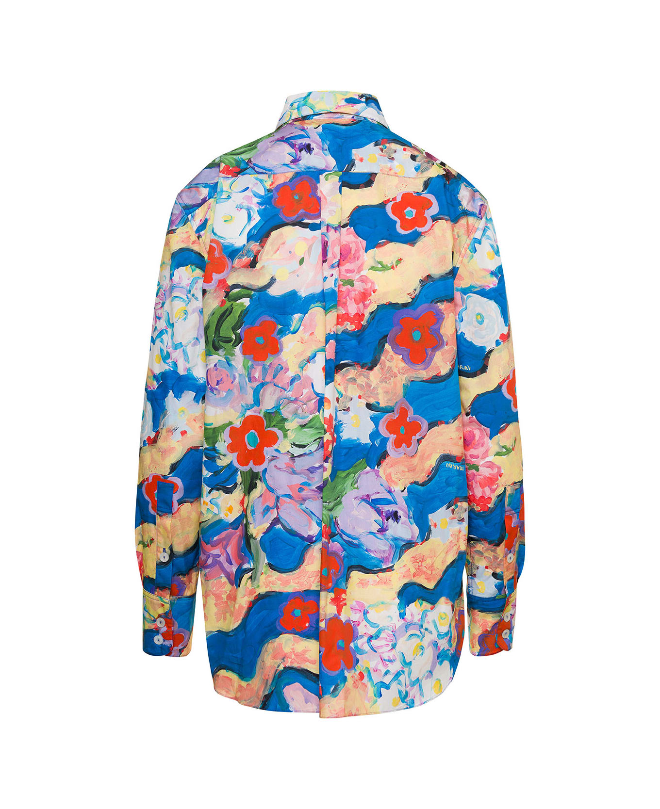 Marni Multicolor Shirt With Artwork Print And Patch Pocket In Cotton Woman - Multicolor
